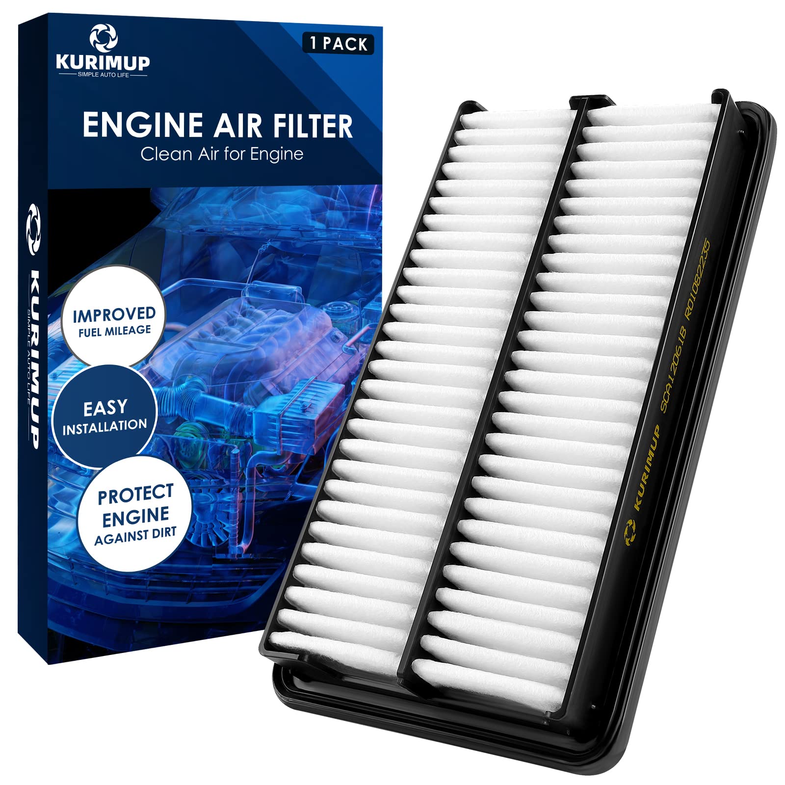 KURIMUP CA12061 Replacement Engine Air Filter, Efficient Filtration Offers 99% Air Purification, Fit for Acura MDX 3.5L/TLX L4 2