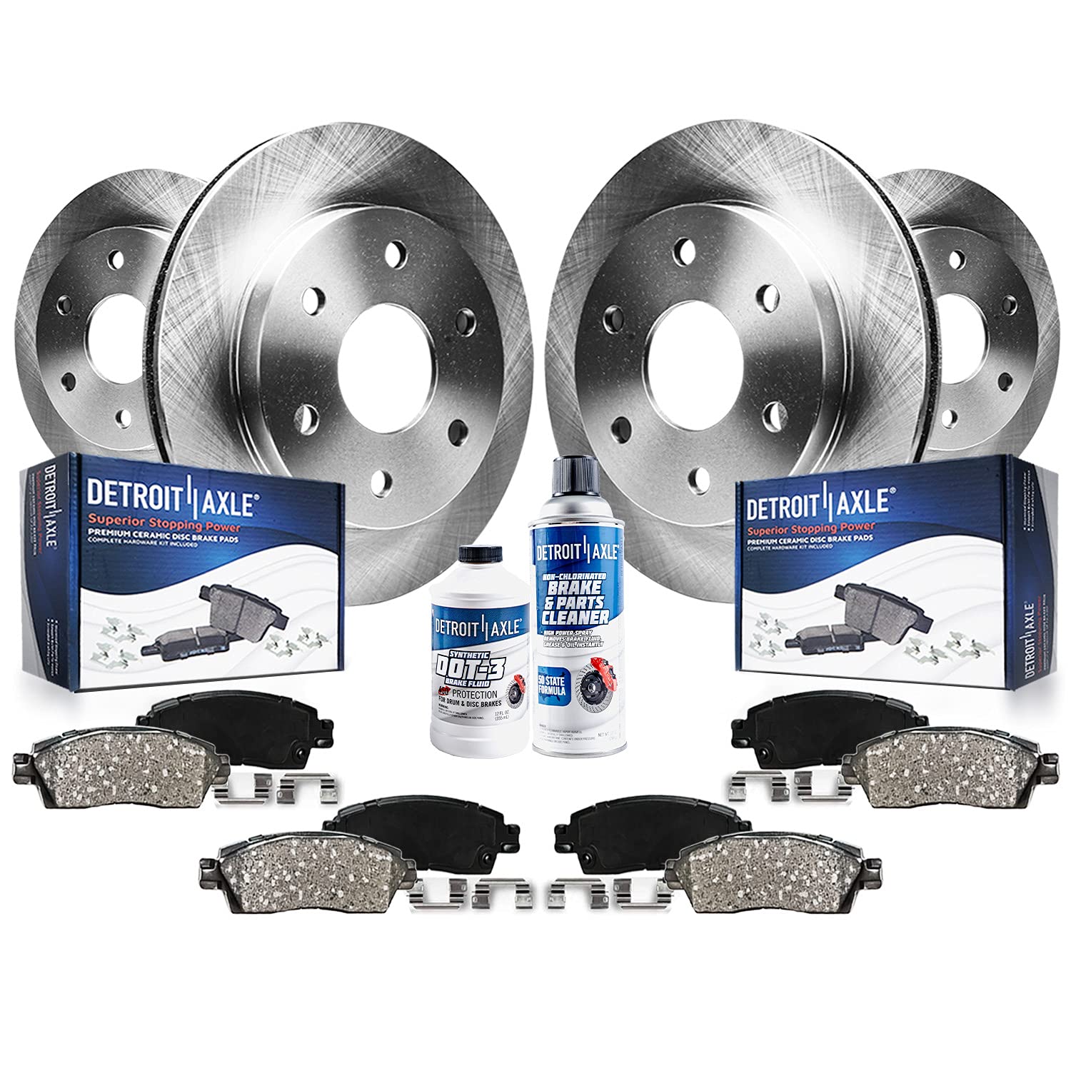 Detroit Axle - Brake Kit for Chevy Avalanche Silverado Suburban Tahoe GMC Sierra Yukon XL 1500 Disc Rotors Ceramic Brakes Pads R