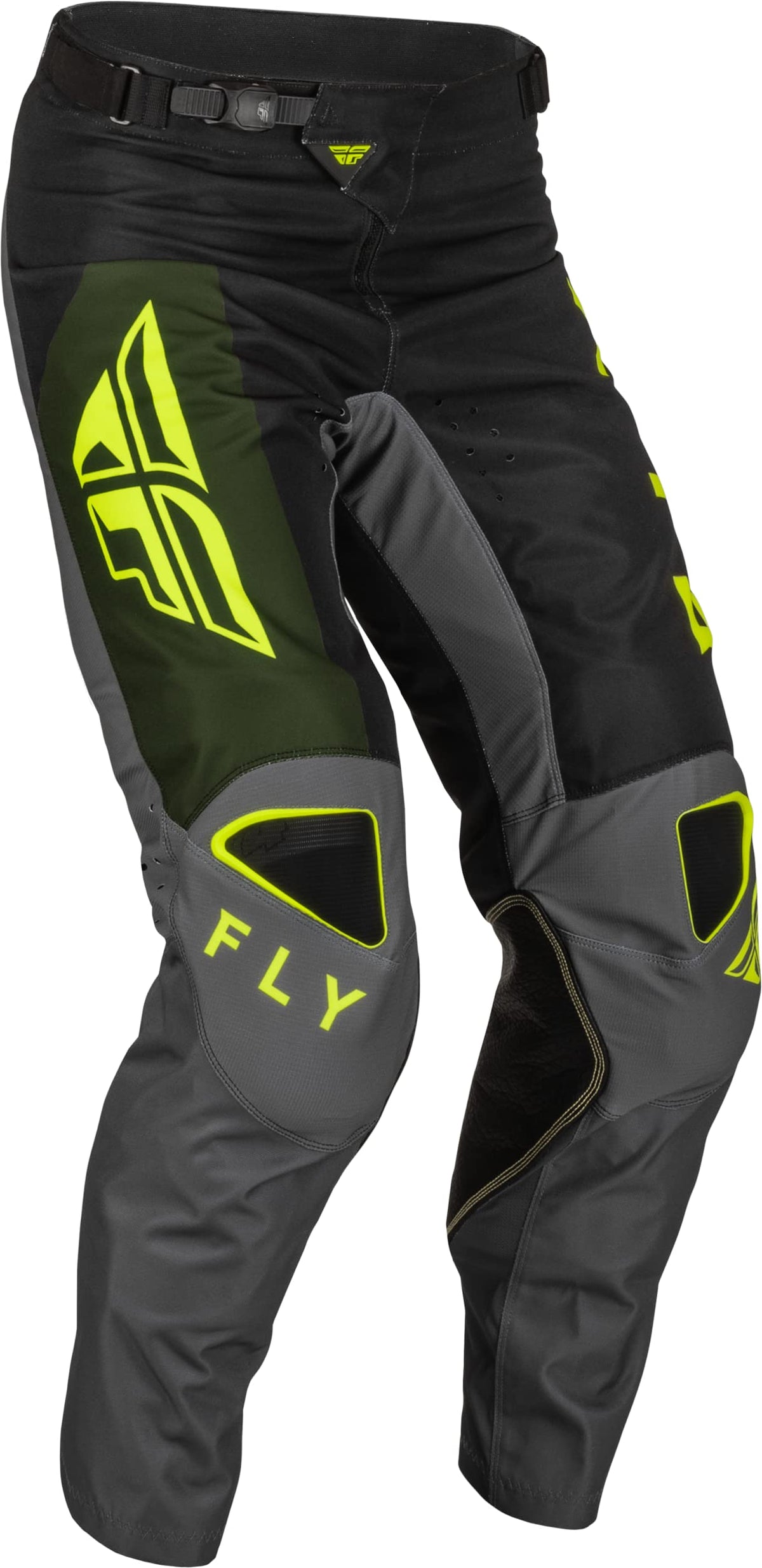 Fly Racing 2023 Adult Kinetic Jet Pants (Black/Olive Green/Hi-Vis, 34)
