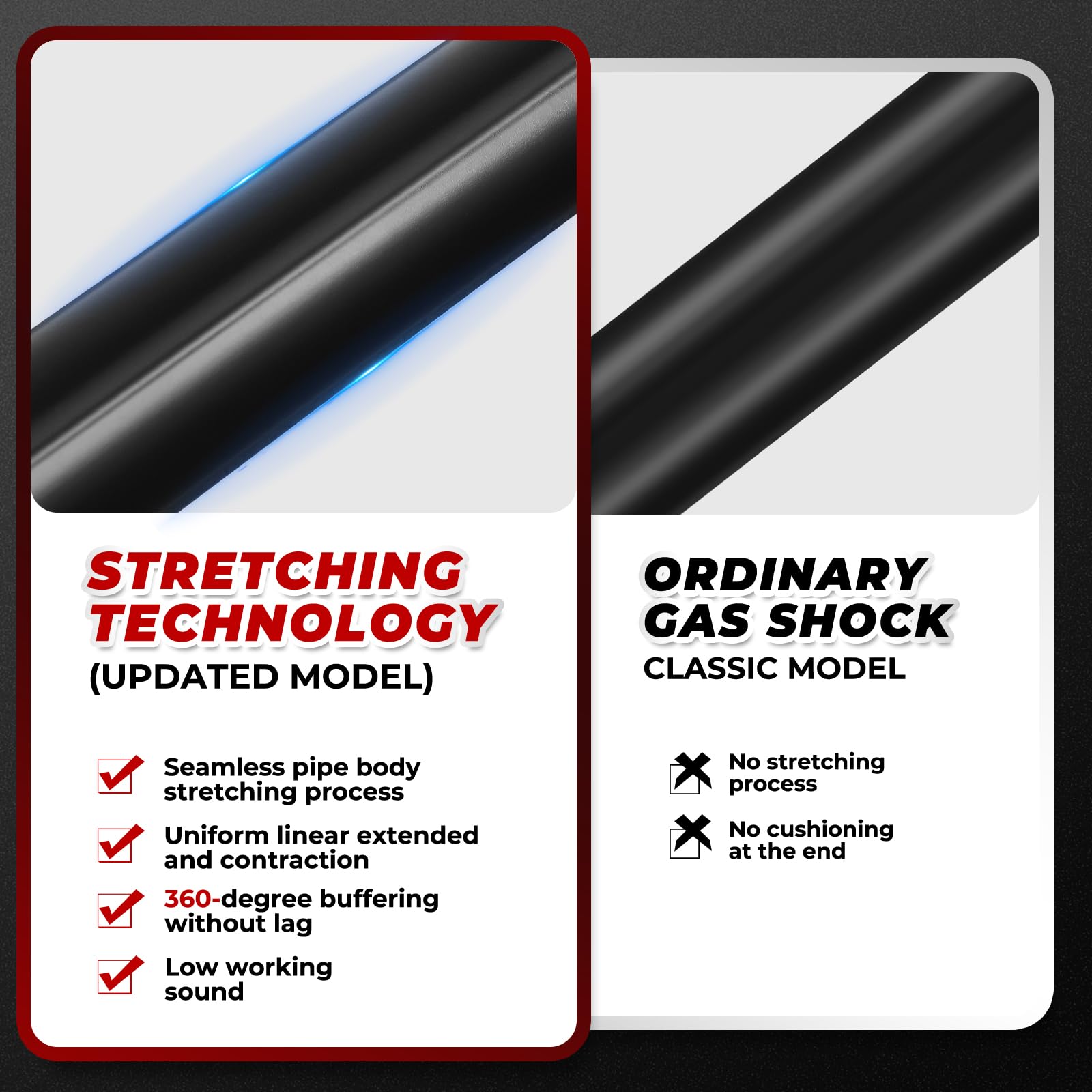 Vepagoo 2 Front Hood Gas Lift Supports Struts 4364 Compatible For 2002-2010 Dodge Ram 1500/2500/3500/4500/5500 Stretching Techno