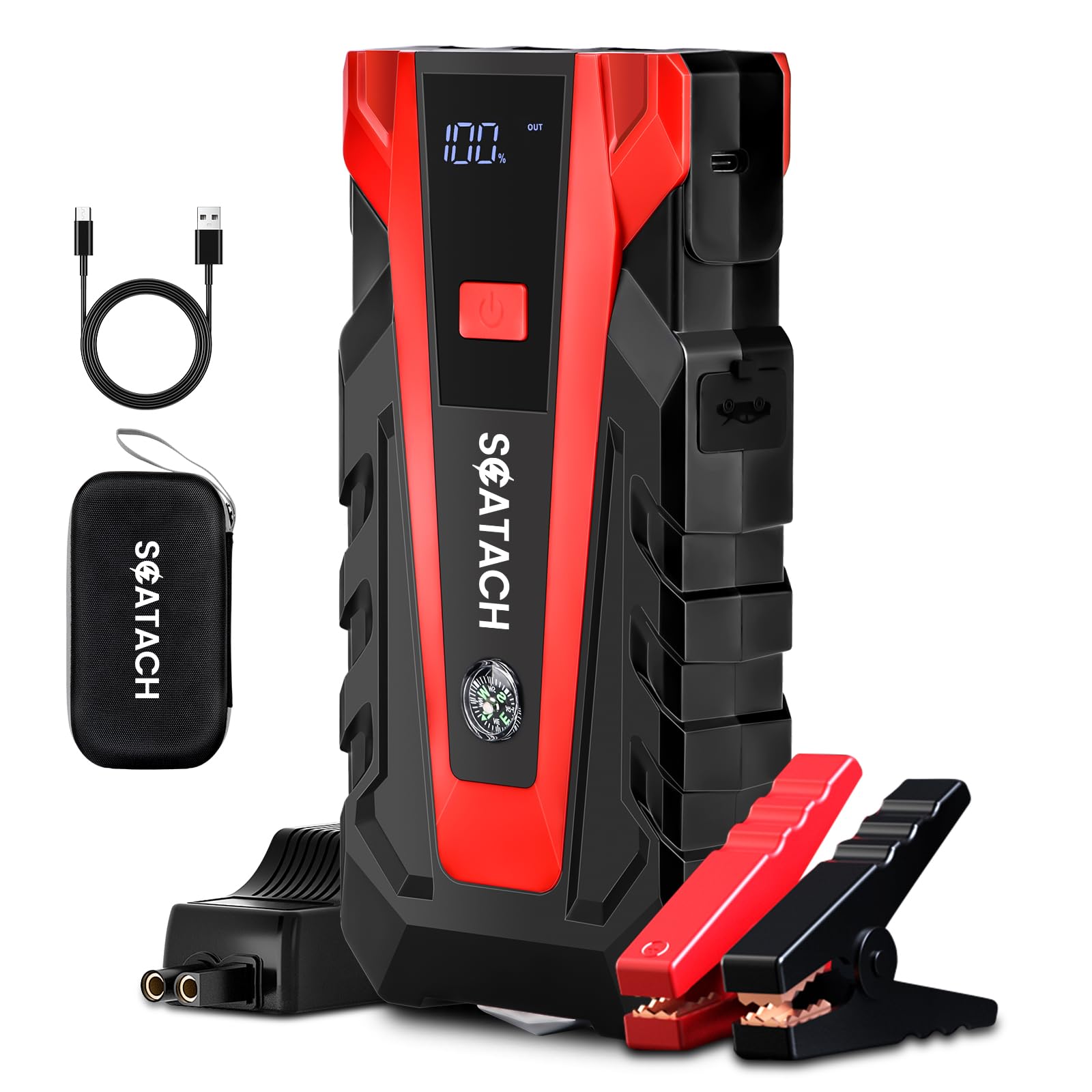 Scatach 011 5000A Car Battery Jump Starter,12V Jump Starter Battery Pack (Up To 14.0L Gasoline And 12.0L Diesel Engine), Portabl