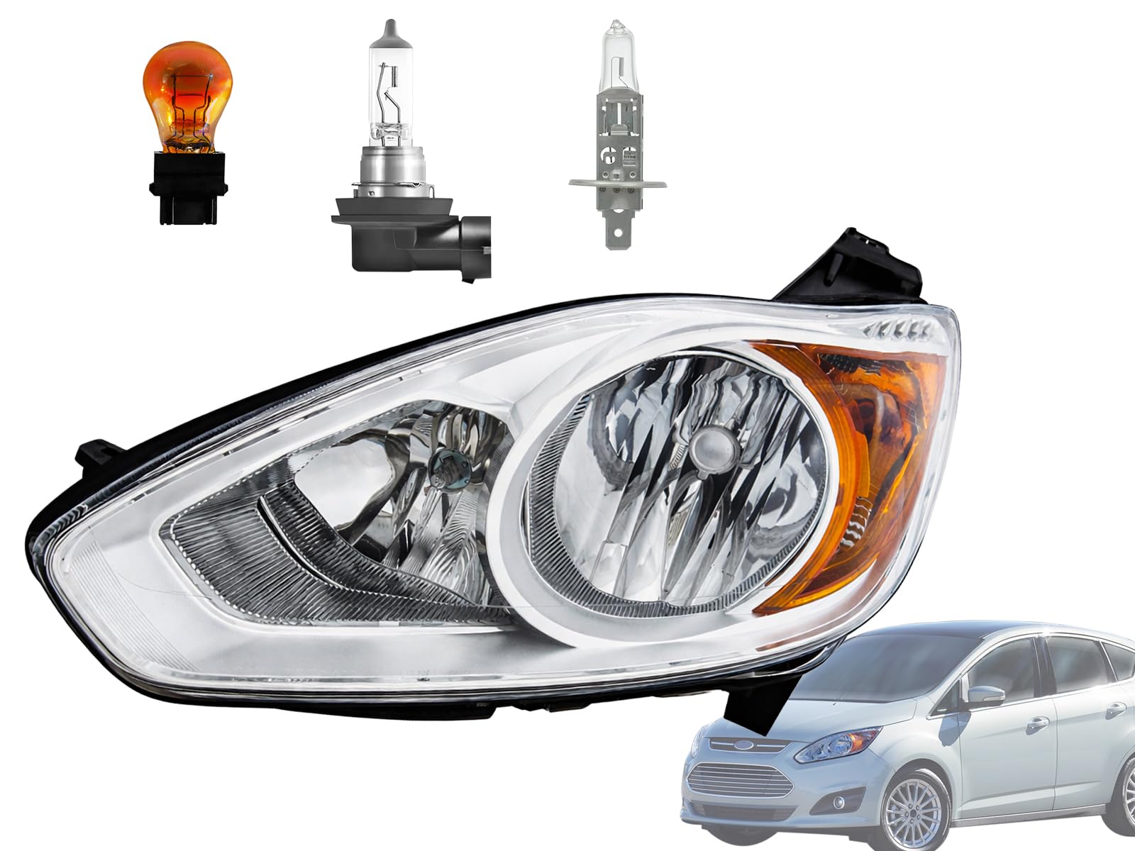 Auto Parts Avenue APA Replacement Head Lamp for 2013 2014 2015 2016 C-Max Energi Driver Left Side with Bulb DM5Z13008D FO2502314