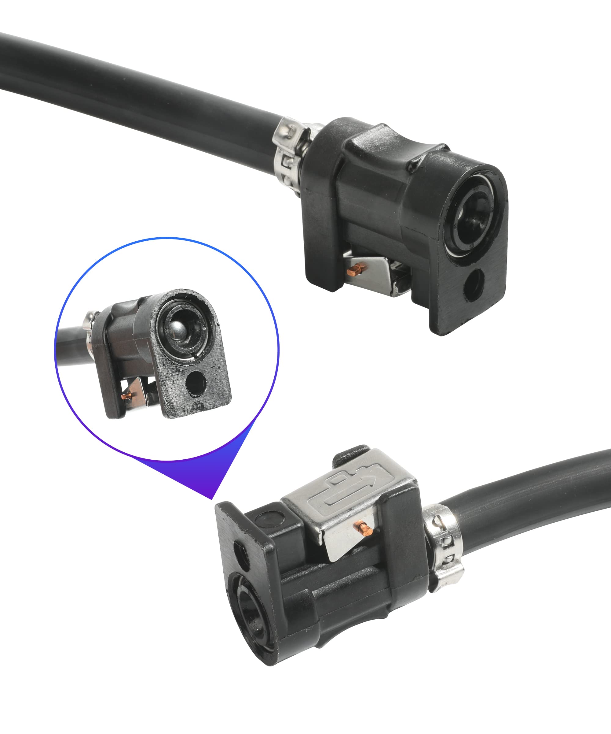 Esewalas 6Ft Boat Motor Fuel Line Hose With Primer Bulb Steel Hose Clamps,Universal Id 5/16'' Boat Fuel Line Assembly Kit,Compat