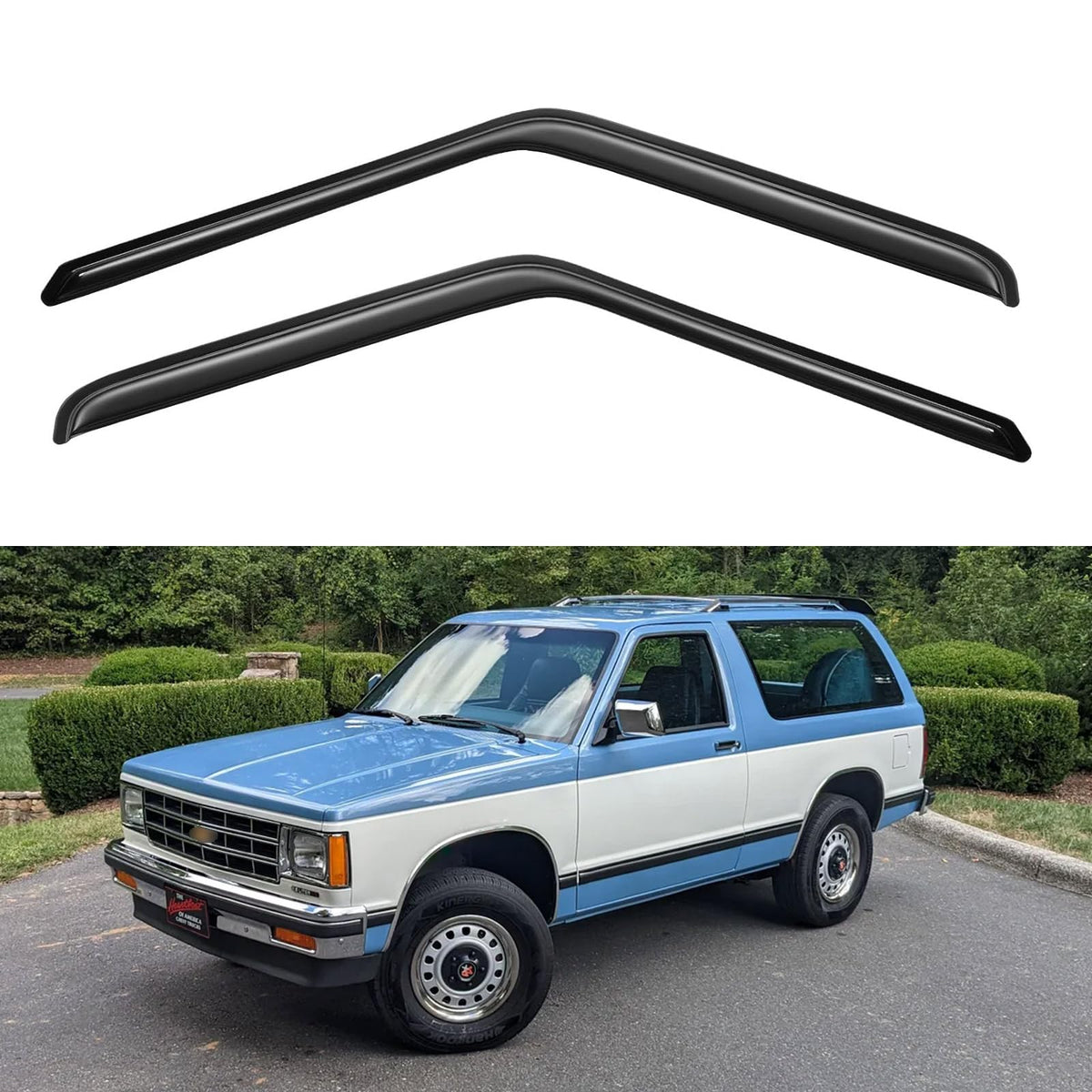 Window Visors Rain Guards for 1987-1991 Chevy Blazer, Out-Channel Window Vent Wind Deflectors Visors Shades for 1973-1991 Chevy 