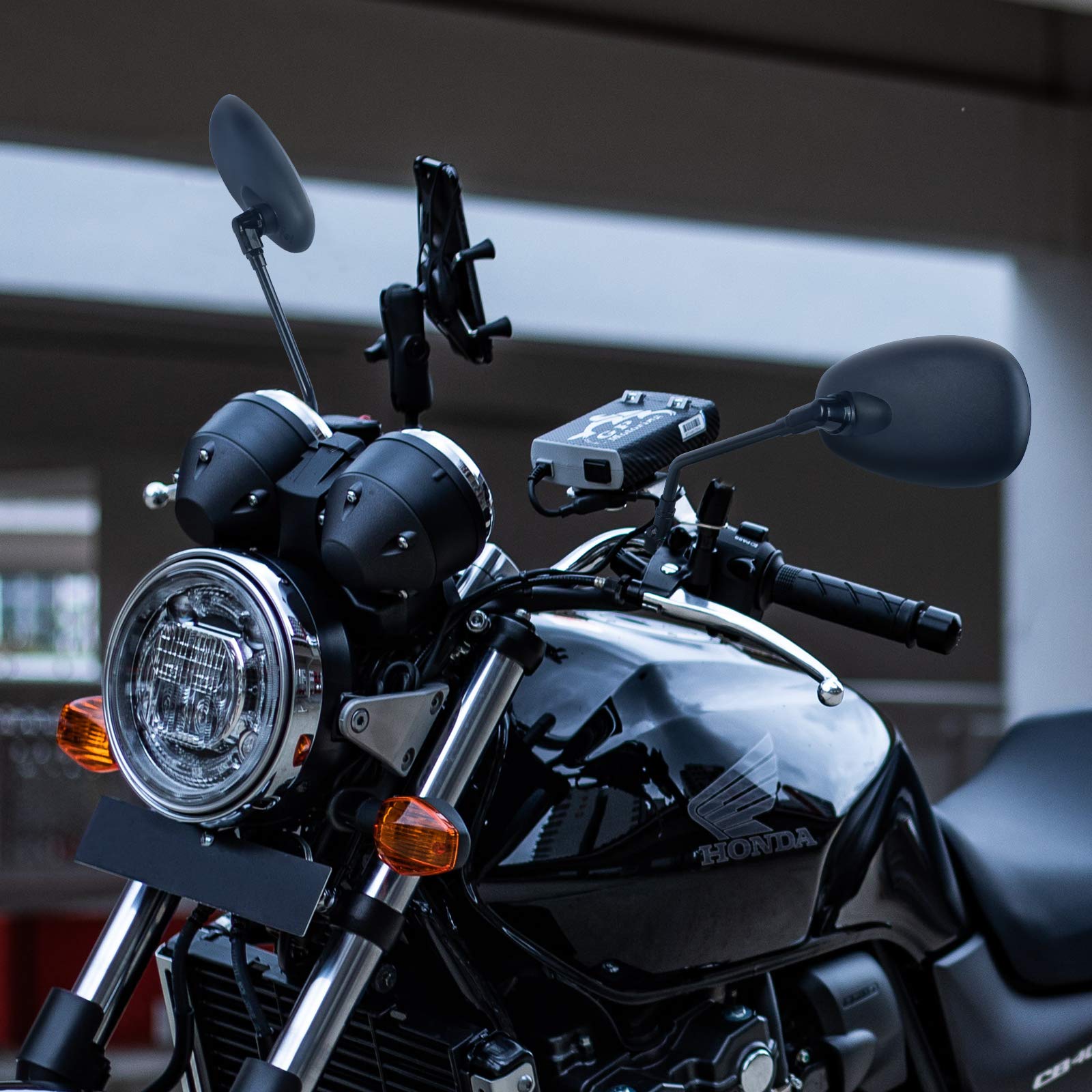 Universal Motorcycle Mirrors Black Rearview Mirrors With 7/8” Handle Bar Mount For Bike, Motorcycle