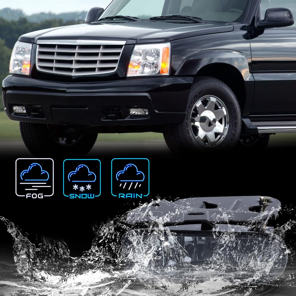 Vrracing 1 Pair Bumper Driving Lamp Fog Light With Bulb Replacement For Cadillac Escalade 02-06