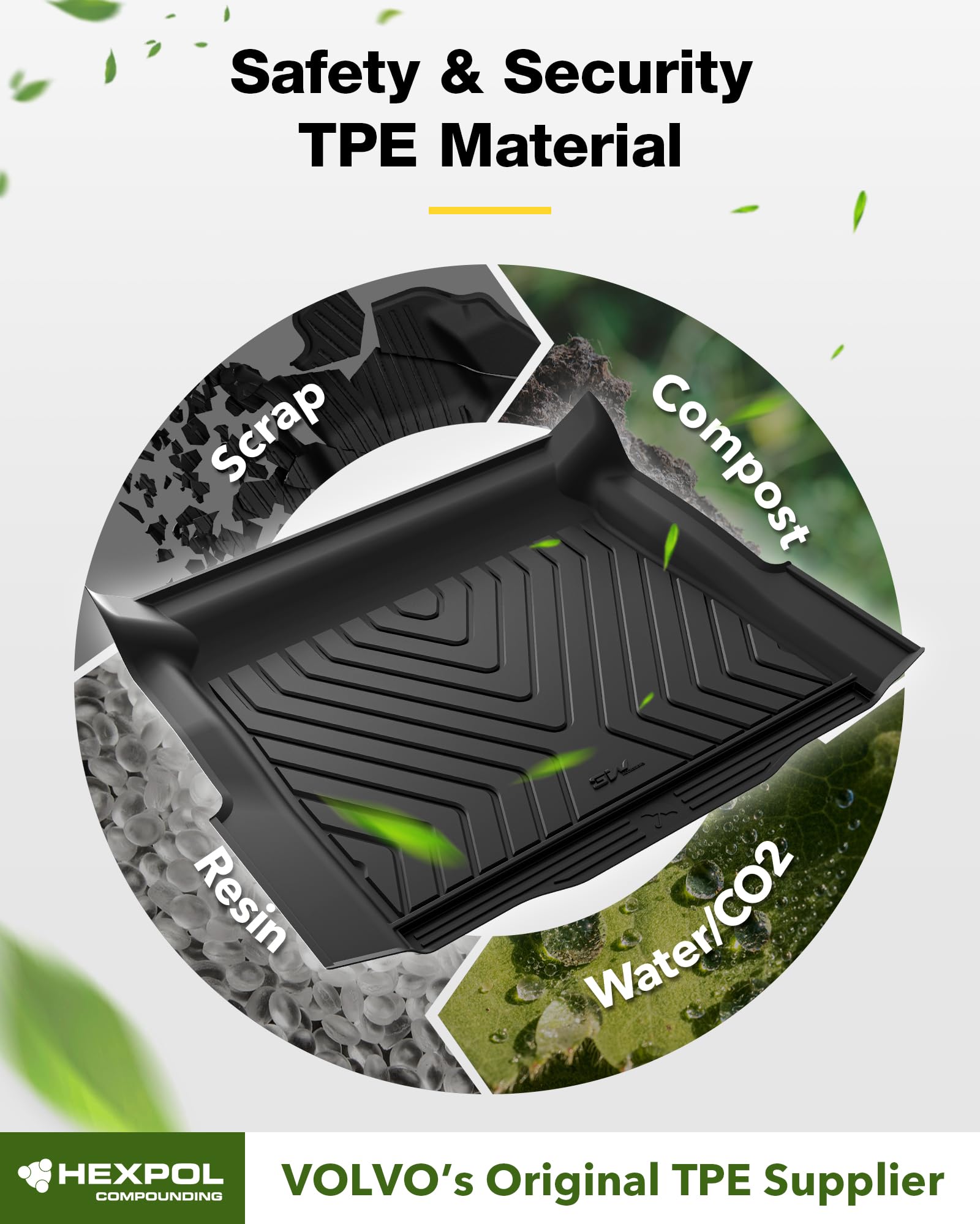 3W Floor Mats & Cargo Liner Custom Fit for 2019-2024 2025 G20 BMW 3 Series 330i 330e Sedan, TPE All Weather Floor Liner for BMW