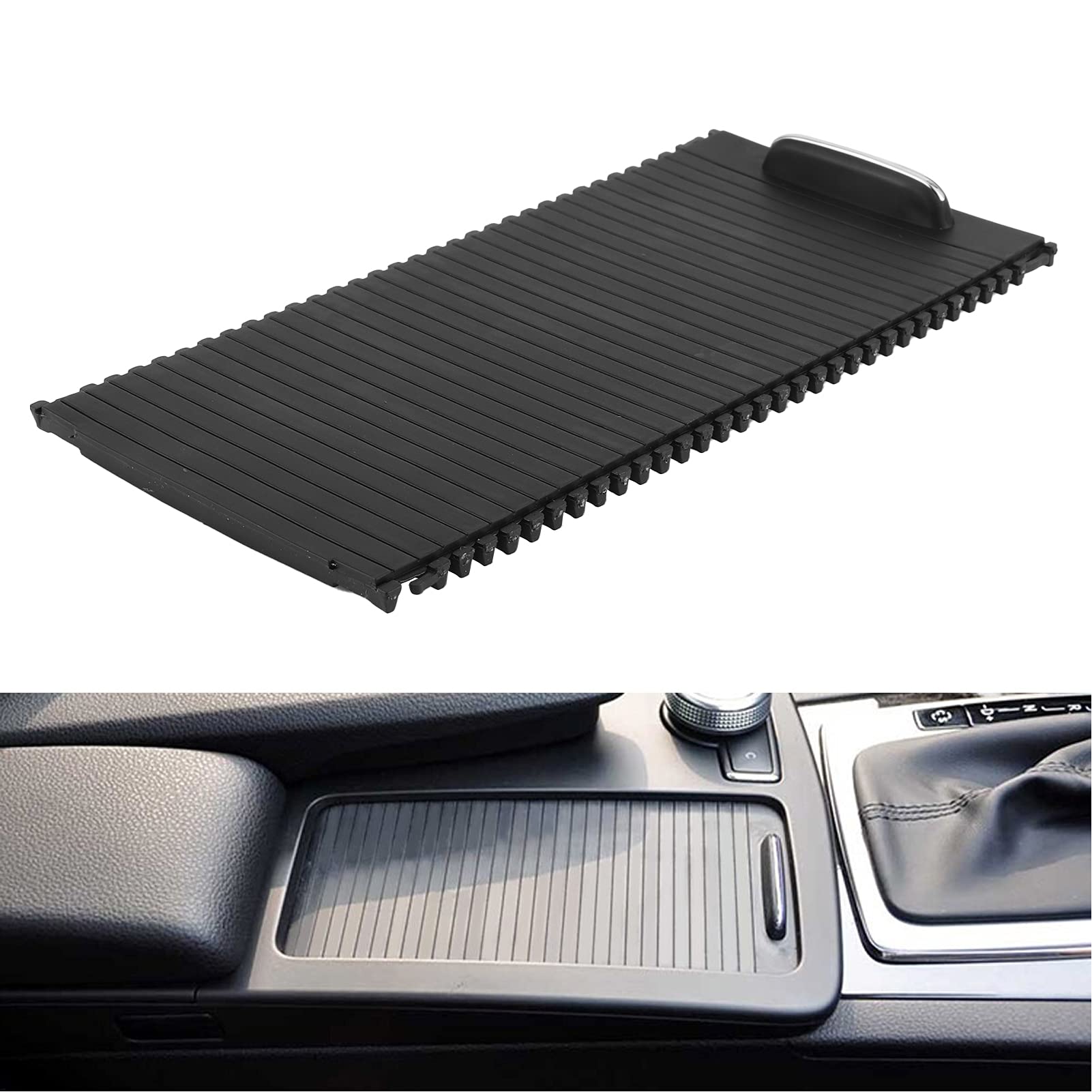 Aramox Center Console Roller Blind Cover Center Console Sliding Shutters A20468076079051 Compatible With Benz C-Class E-Class S204 W2