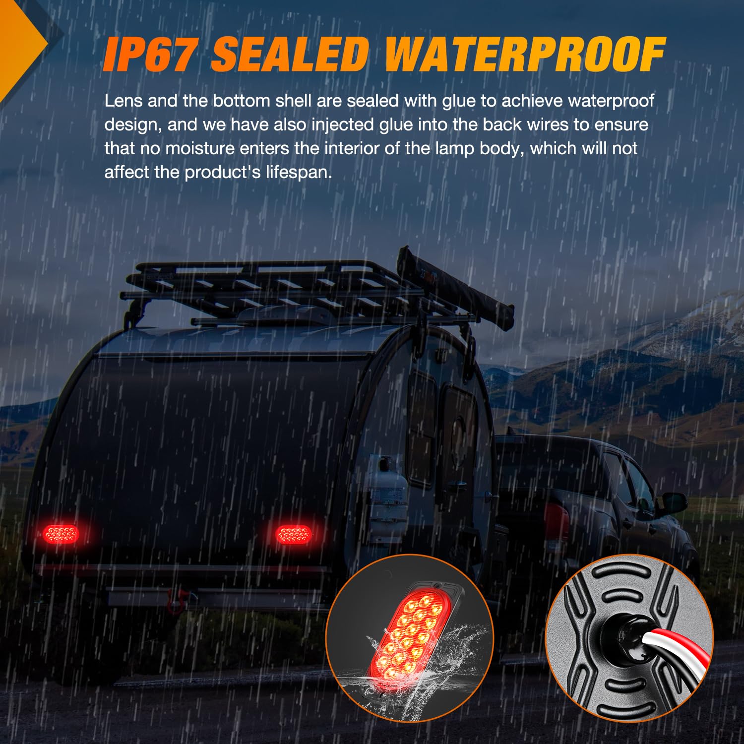 Nilight 4.4 Inch Aluminum Housing Tail Light 2 Pcs 16 Led Red Running Brake Turn Signals Marker Lights Surface Mount Ip67 Waterp