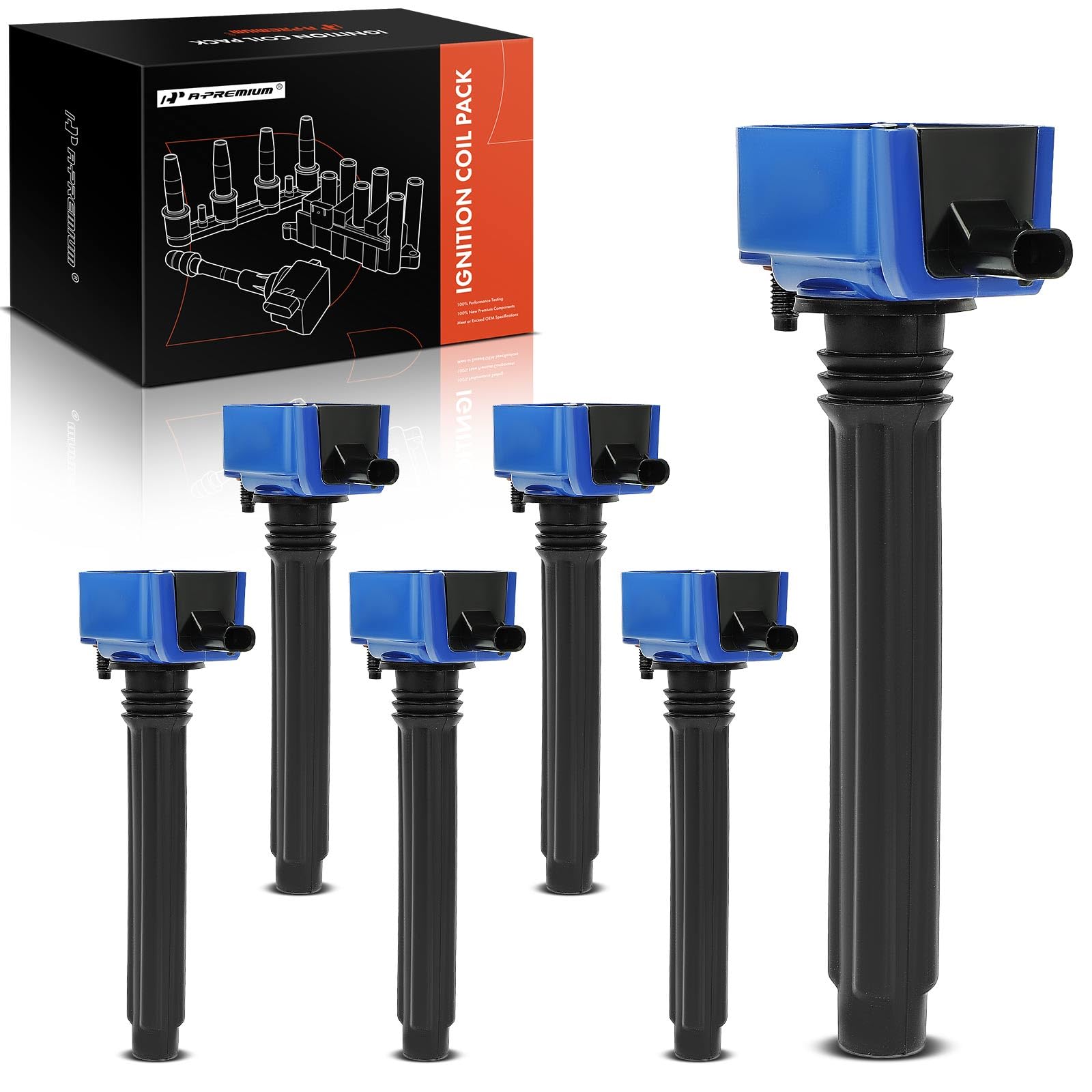 A-Premium (Blue) Engine Ignition Coil Pack Compatible With Ram 1500, Promaster 2500 3500 & Jeep Grand Cherokee, Wrangler & Dodge
