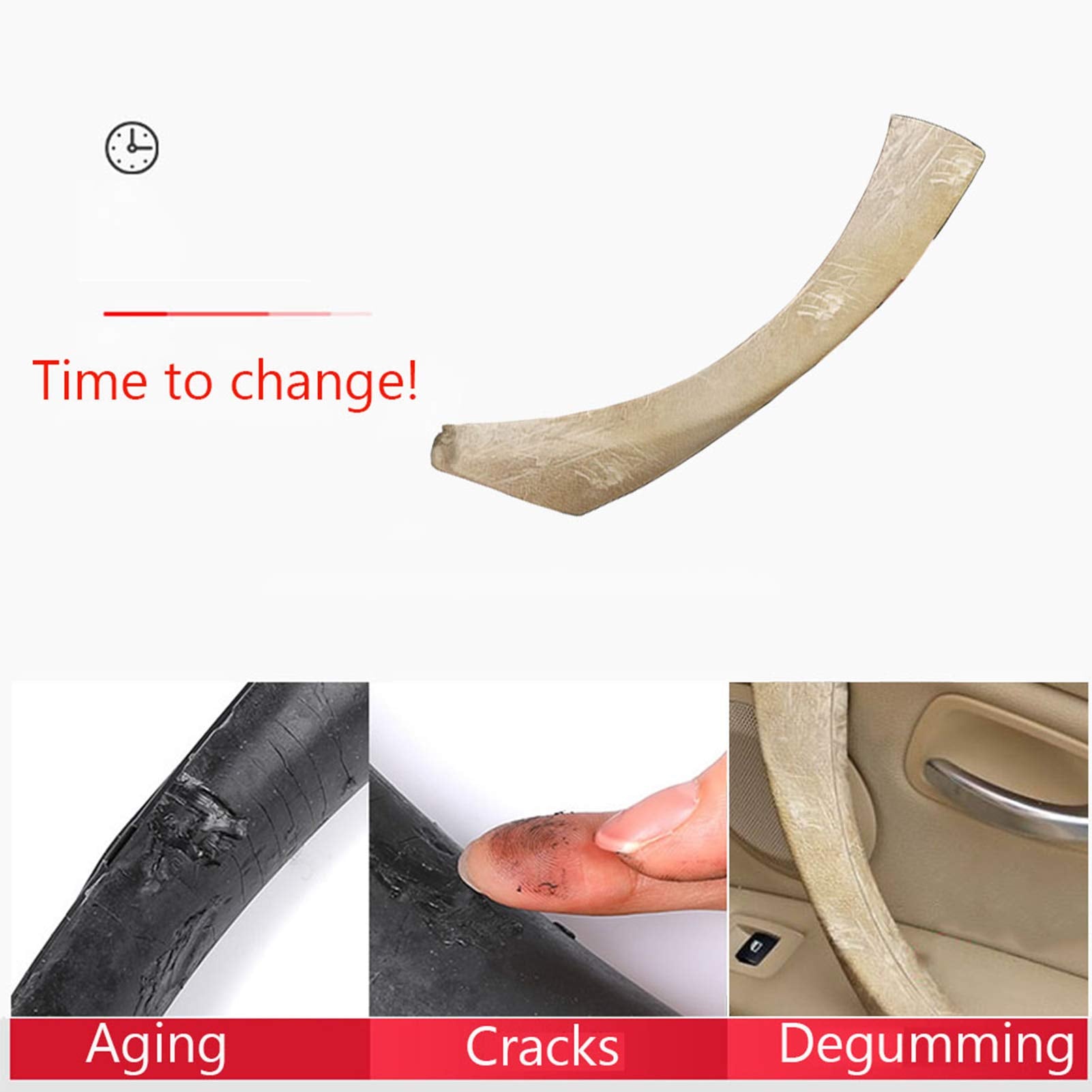 Jaronx For Bmw 3 Series E90/E91 Door Handle Replacement Kit, Passenger Side Outer Cover+Door Pull Handles For Bmw 316 318 320 323 325 328 330 335 (2004-2011)(Right Side)