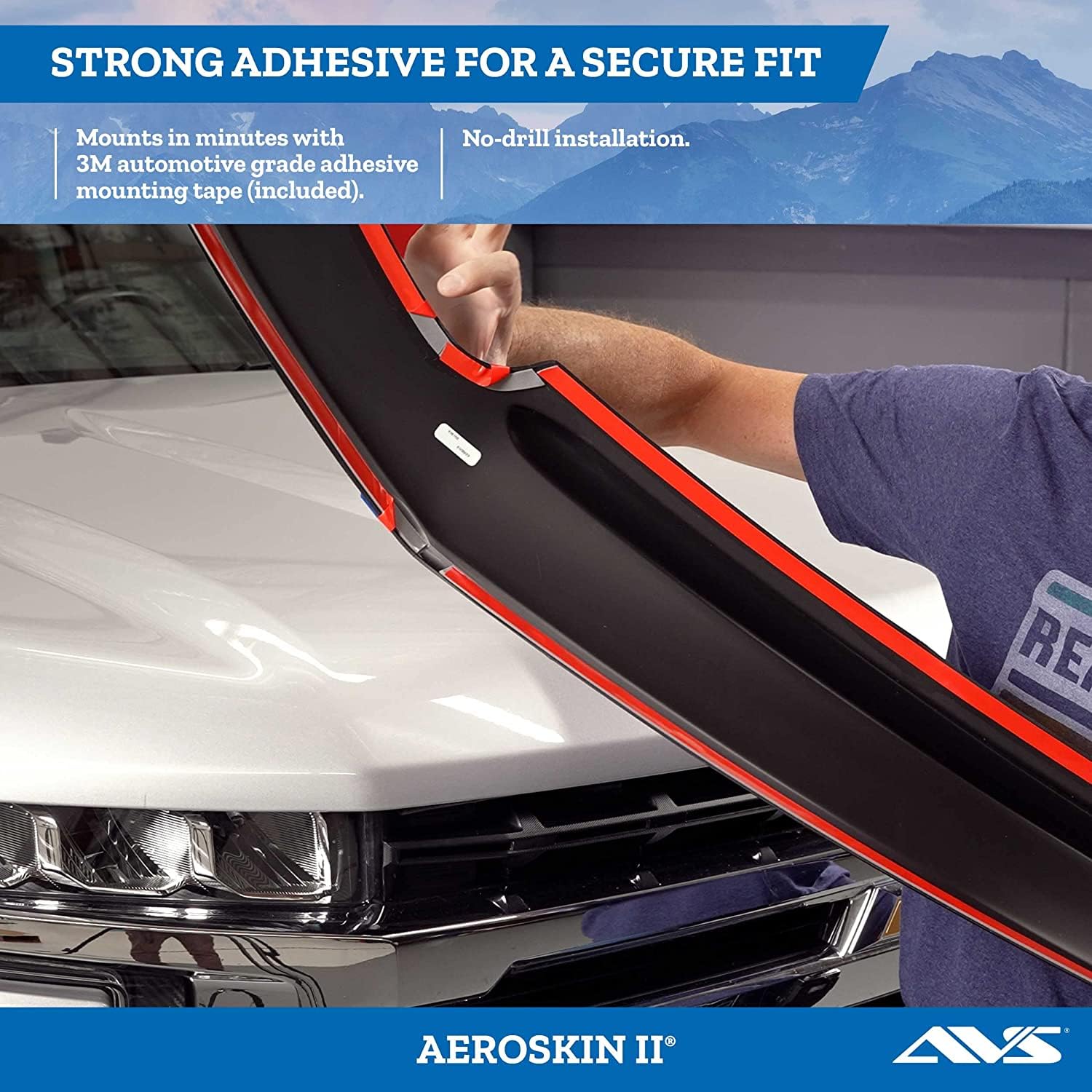 Auto Ventshade [Avs Aeroskin Ii/Hood Protector | Fits 2017-2022 Ford F-250, F-350, F-450, 1 Pc. | Textured Black - 436135