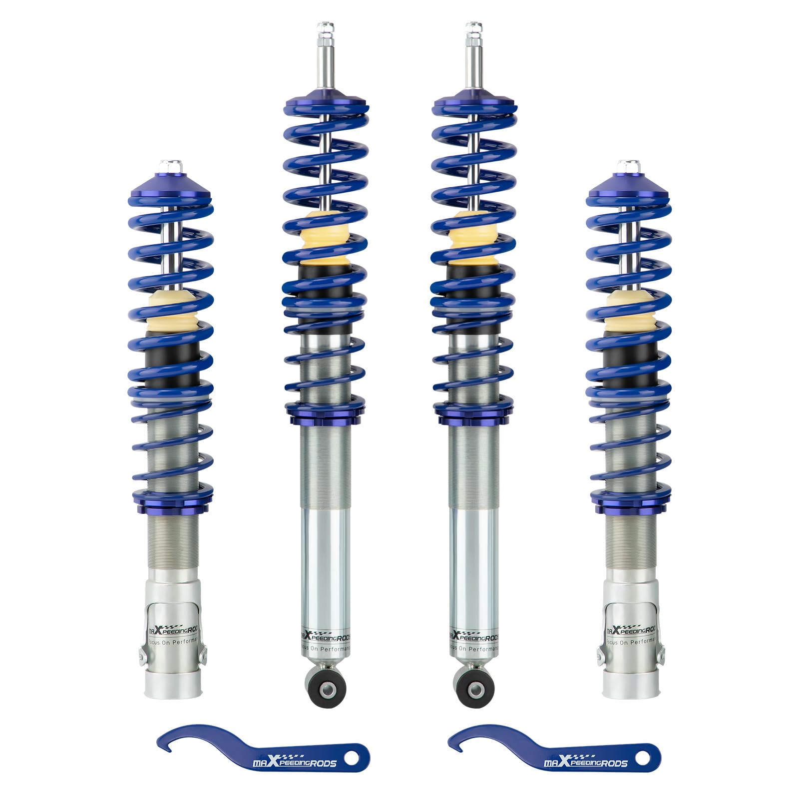 Maxpeedingrods Coilovers For Vw Golf Mk2 1985-1992, For Golf Mk3 1991-2000, For Vw Corrado 1988-1995, Height Adjustable Coilovers Suspension Kit, Spring Shock Absorber, Lowering Kits Blue