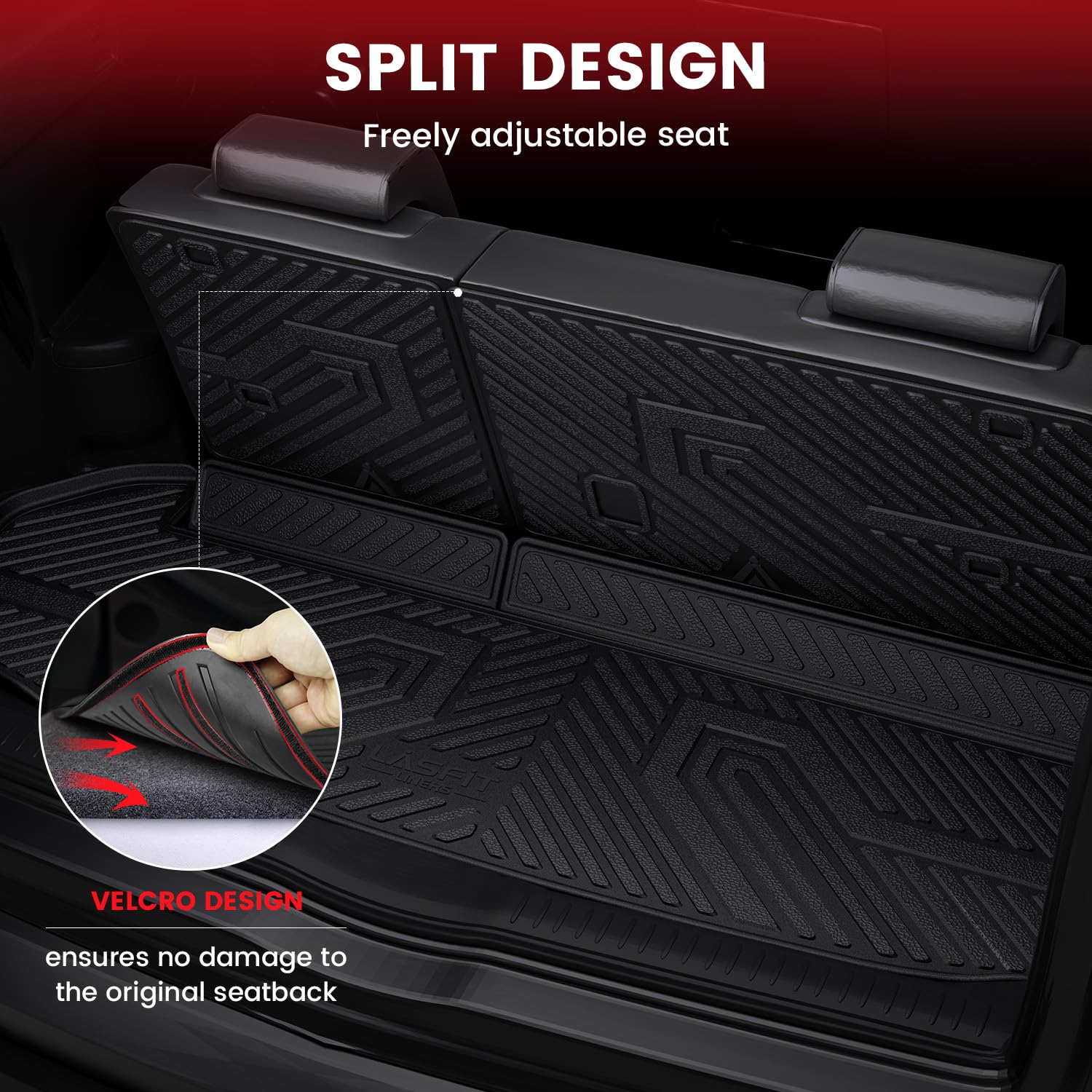 Lasfit Floor Mats & Backrest Mats & Cargo Mats For Kia Sorento 7 Seats 2020 2019 2018 2017 2016, All Weather Tpe Custom Fit Floo