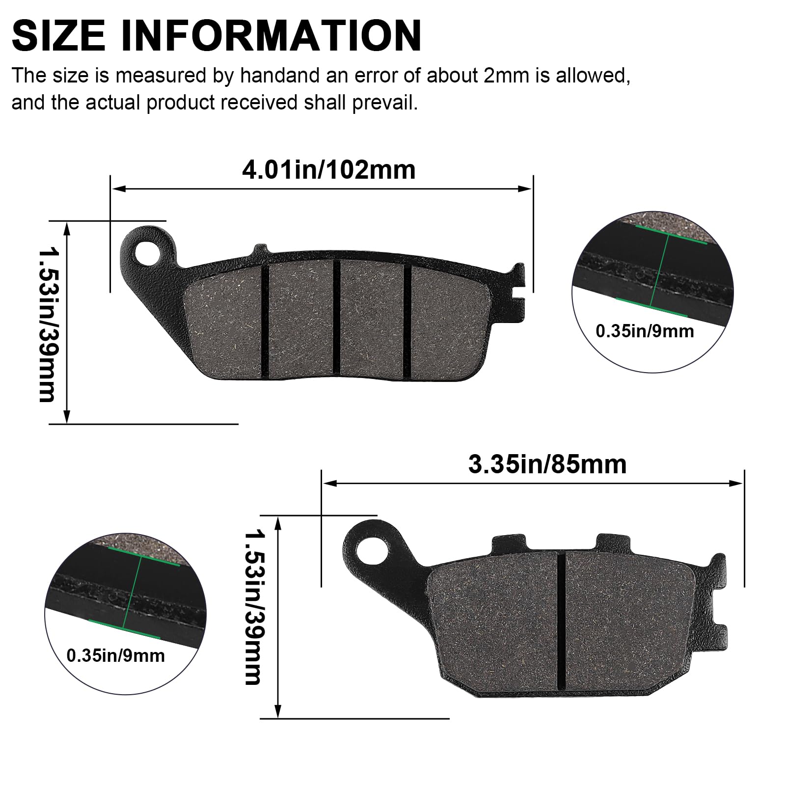 Brake Pads Front And Rear For Honda Vtx 1300 S Retro/C/R/T 2003-2013 Vtx 1300 C/R/S Retro 2003-2006 Honda Vt 1300 Cr Cs Ct Cx 20