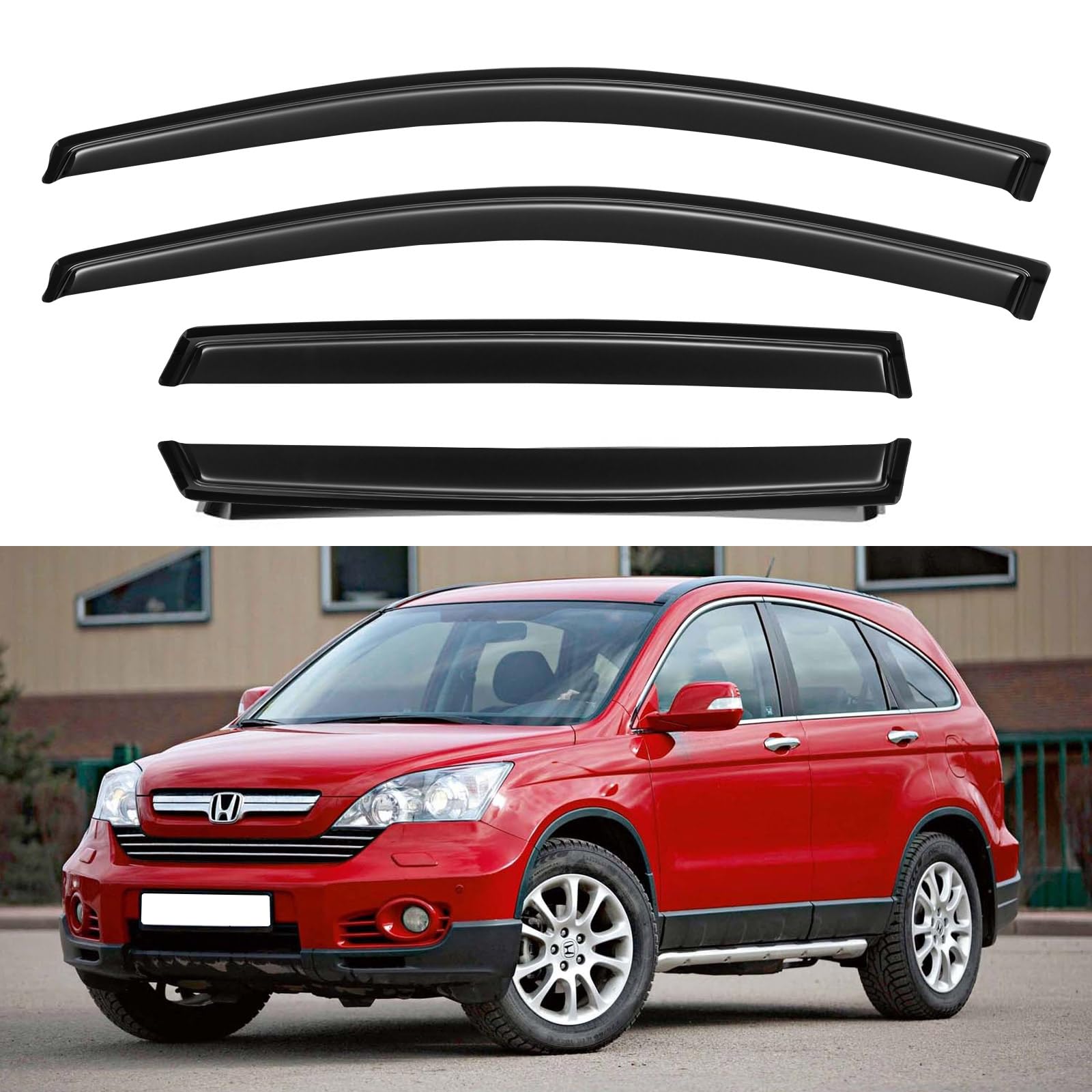 Window Visors Rain Guards for 2007 2008 2009 2010 2011 Honda CRV, Out-Channel Window Vent Wind Deflectors Visors Shades for 07-1