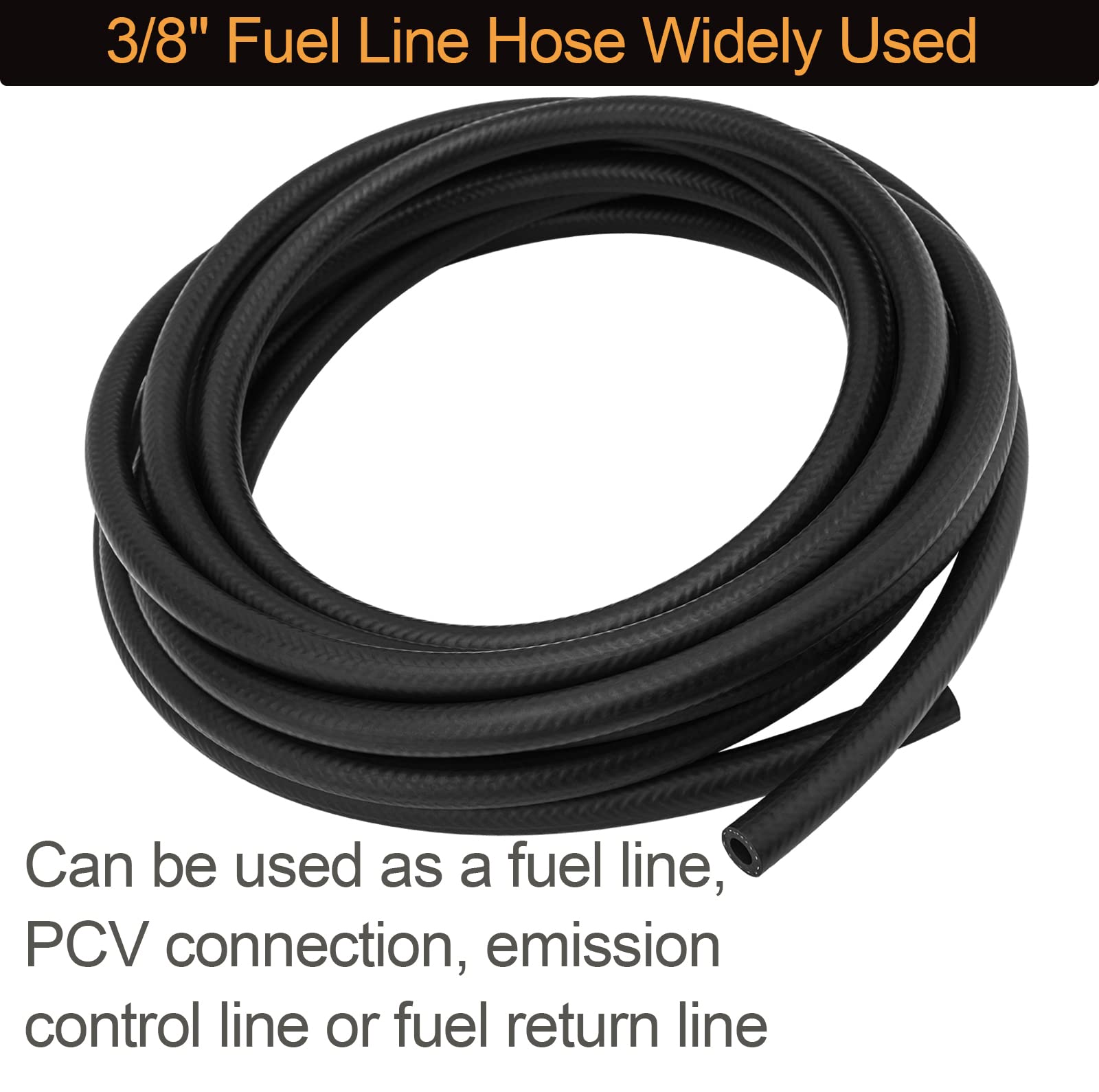 3/8'' ID Fuel Line Hose SAE 30R7, 150 psi 10' Length Fuel Hose