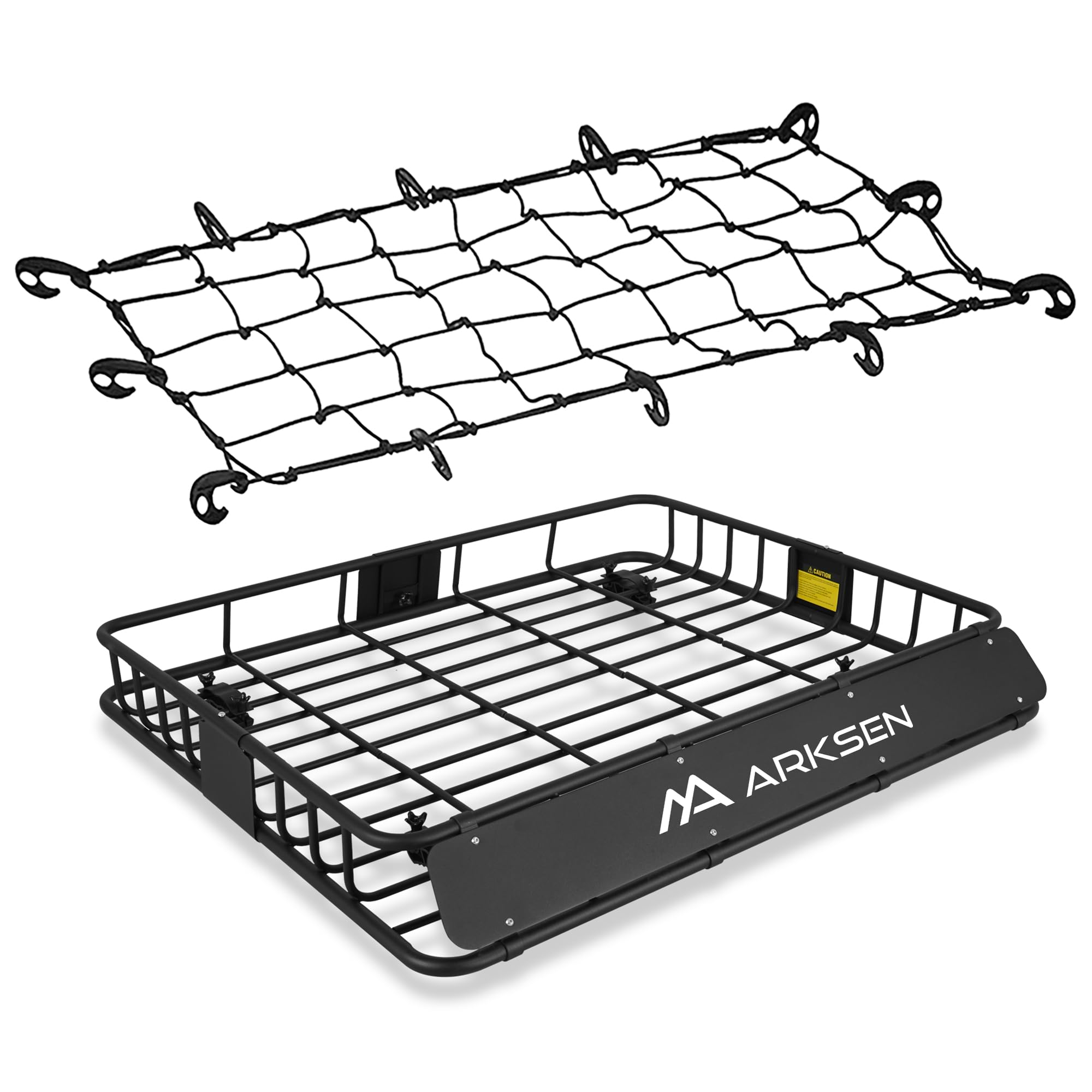 Arksen 43 X 50 X 6 Inch Universal Extra Wide 250Lb Heavy Duty Roof Rack Cargo With Cargo Net, Car Top Luggage Holder Carrier Bas