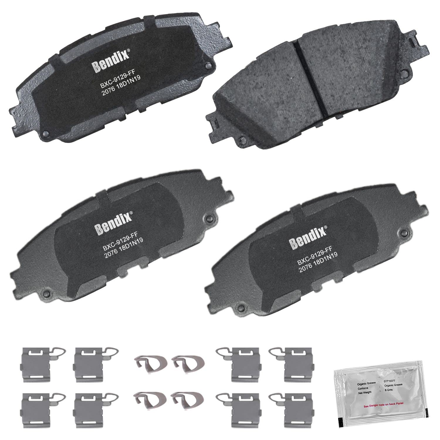 Bendix Priority1 Cfc2076 Ceramic Front Brake Pads Compatible With Select Models Lexus Es250,Es300H,Es350,Ux200,Ux250H,Toyota Ava