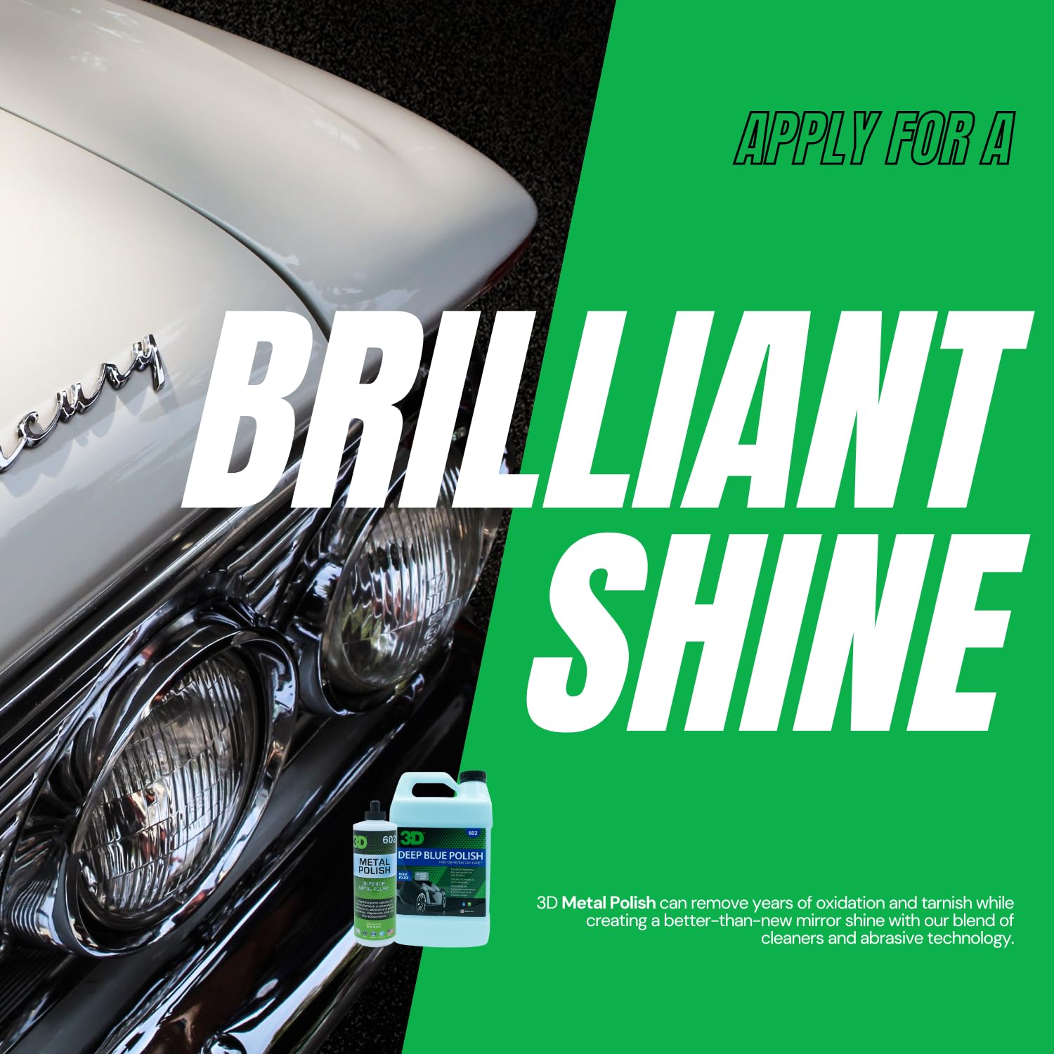 3D Metal Polish - Heavy Duty Multi Purpose Polish, Cleaner, Restorer And Protectant For Metal, Aluminum, Chrome 16Oz.