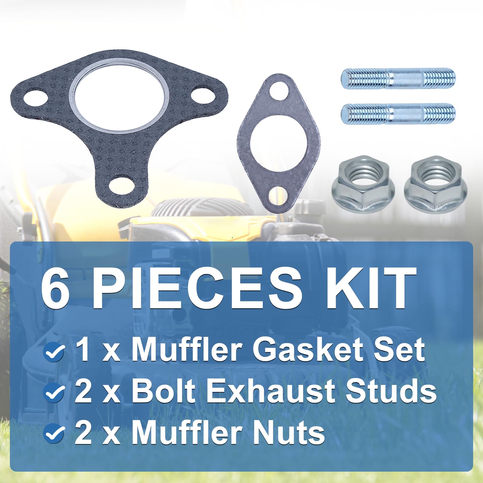 Aumel 90047-Ze2-000 Muffler Exhaust Gasket Stud Bolt Kit For Hond Gx390 Gx340 Gx270 Gx240 13Hp 11Hp 9Hp 8Hp Lawn Mower