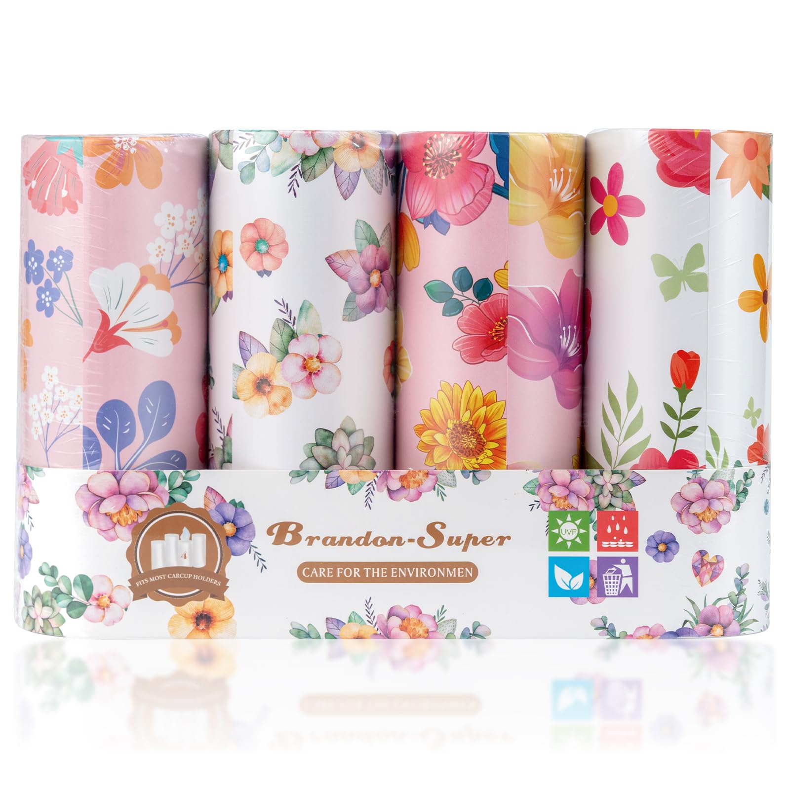 Car Tissues Canned Tissue Cylinder Tissue Boxes Perfect For Car Cup Holder Car Tissue Holder (4 Canisters/220 Tissues/3-Ply)