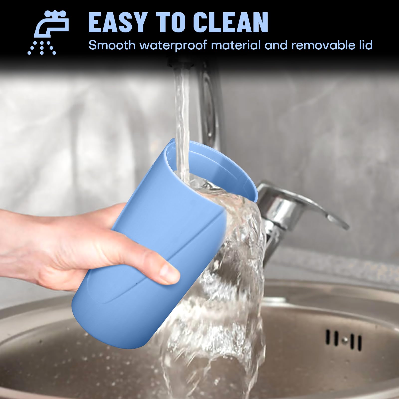 Car Trash Can Bin With Lid - 2 Packs Car Garbage Can Cup Holder - Blue Mini Leakproof Vehicle Trash Garbage Can Bin With 40Pcs T