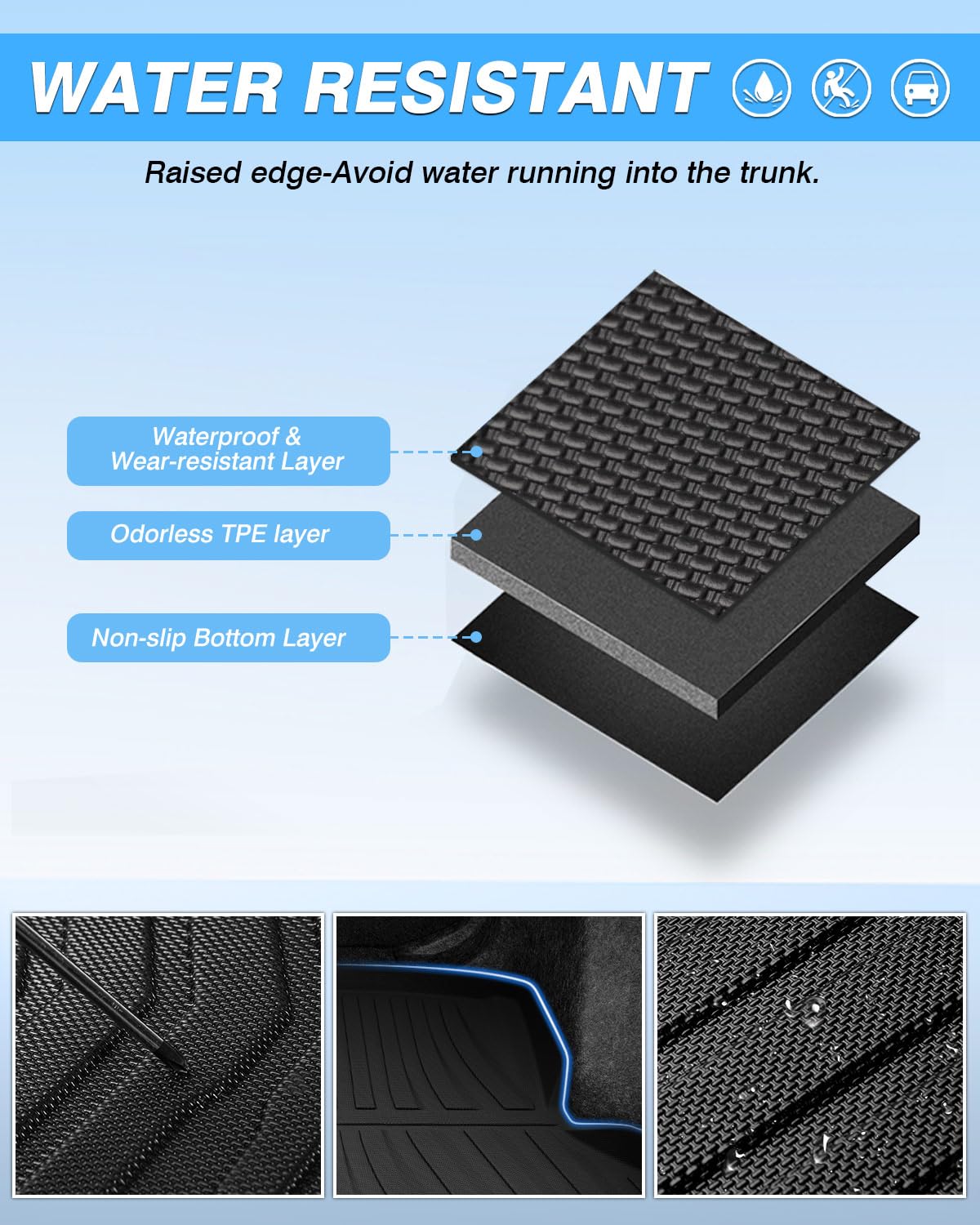 Powerty Trunk Mat For 2022-2025 Honda Civic Sedan (Not For Hatchback) Accessories Cargo Mats Tpo All Weather Cargo Liner Heavy-D