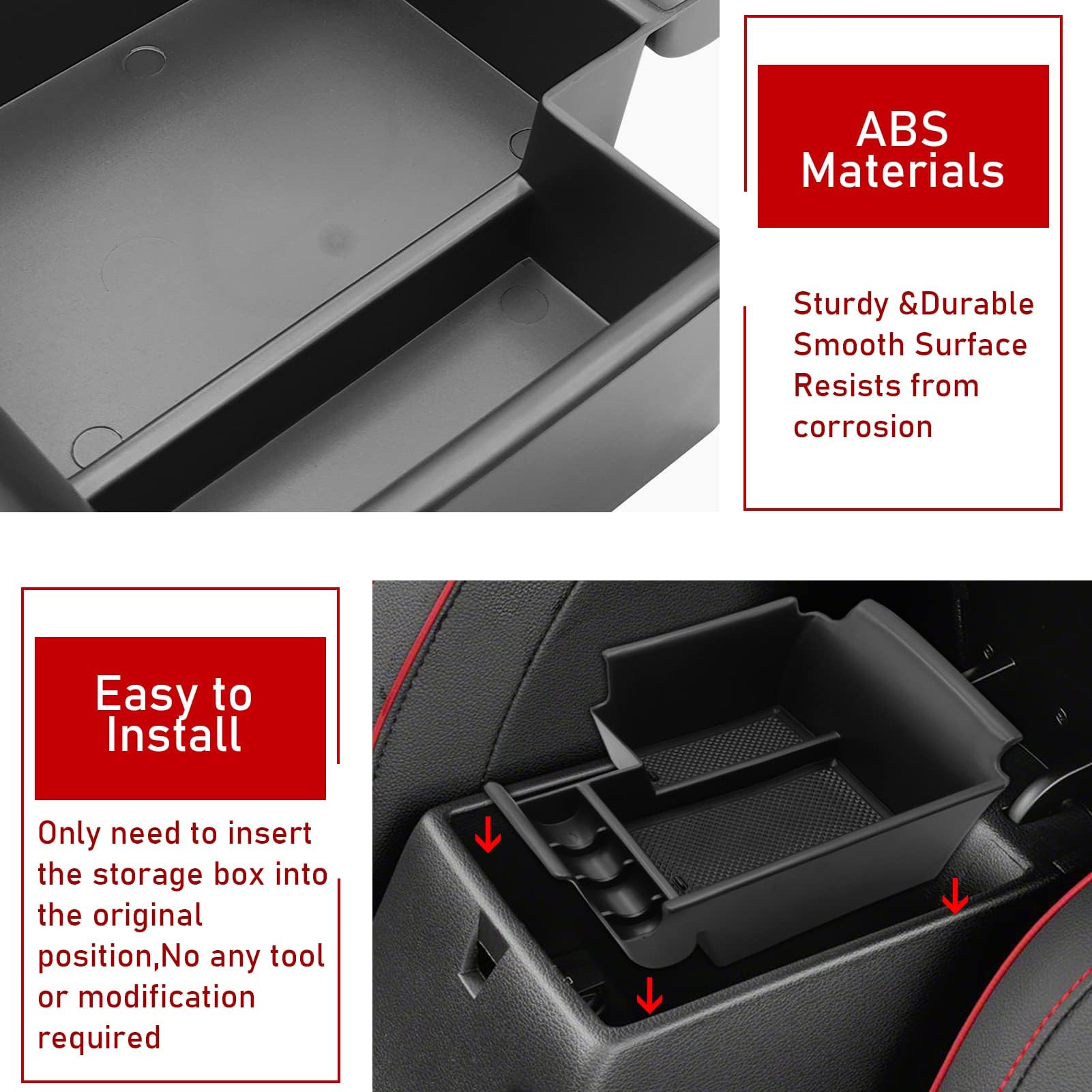 Ttcr-Ii Compatible With Kia Forte Console Organizer 2019-2024, For Kia Forte Center Console Organizer Tray 2019-2024