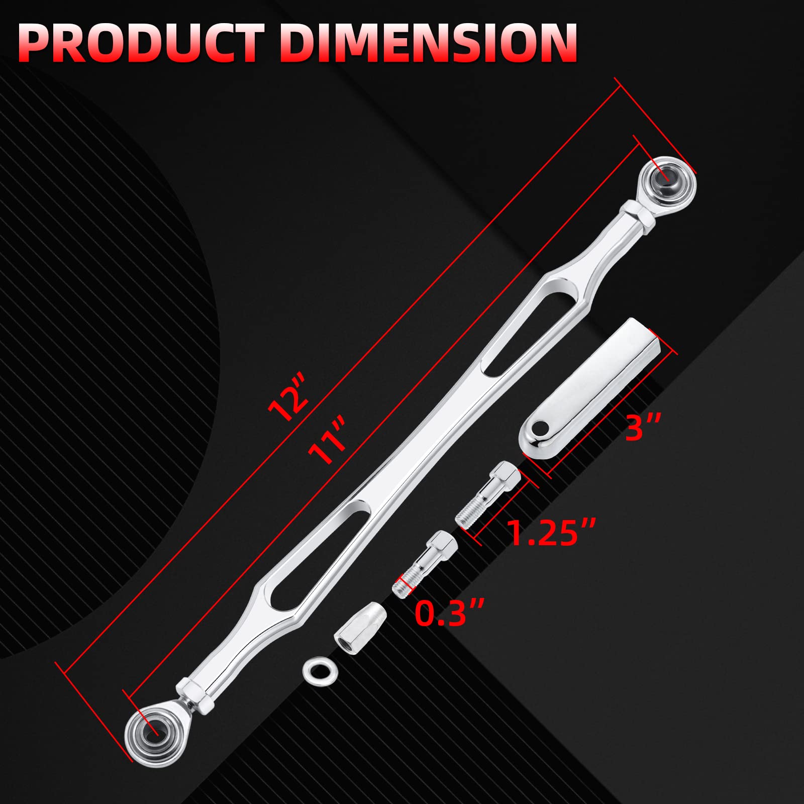 Amazicha Chrome Gear Shift Linkage Compatible For Harley Davidson Softail Dyna Touring Road King Electra Street Glide Tri Glide 1986-Later