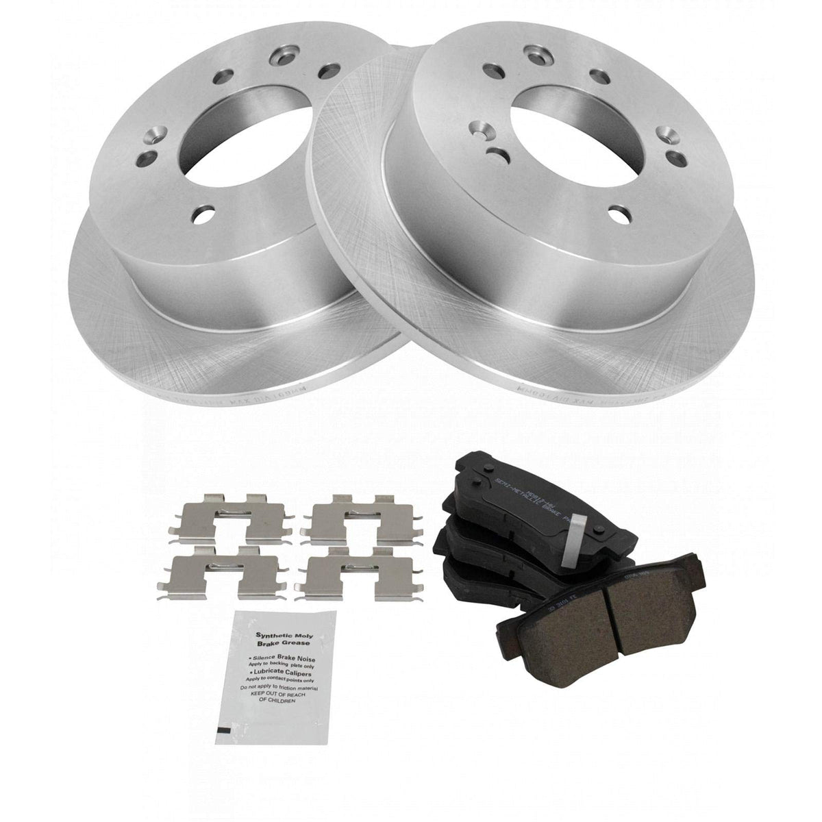 Trq Rear Brake Pad & Rotor Kit Brake Pads Brake Rotor Semi-Metallic Compatible With 2007-2010 Hyundai Elantra