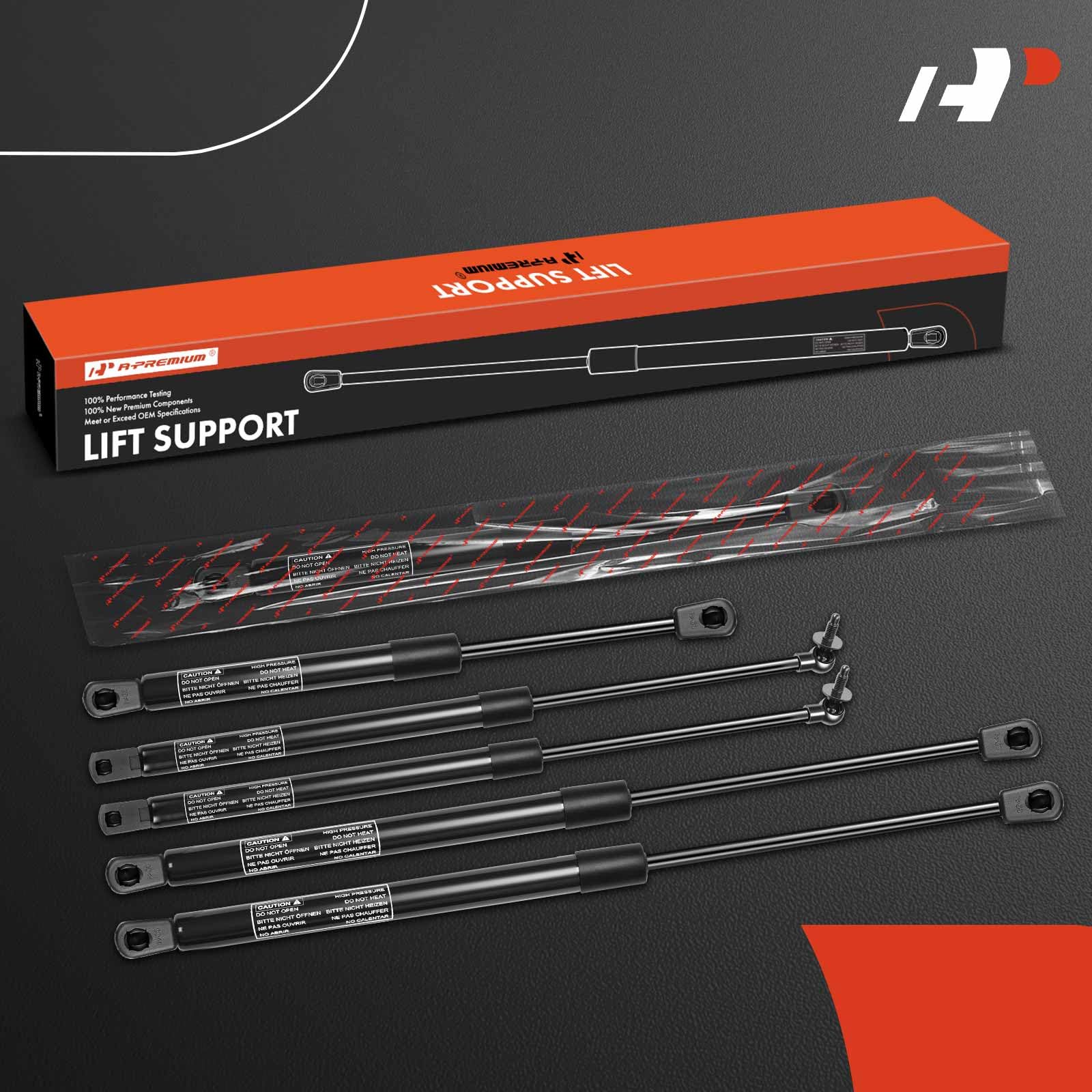 A-Premium Hood Tailgate And Rear Window Lift Supports Shock Struts Compatible With Select Jeep Models - Grand Cherokee Wj 1999 2