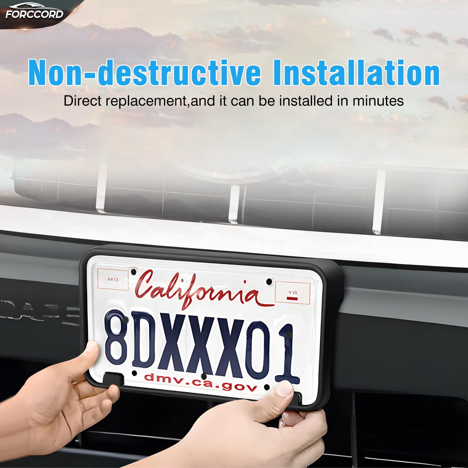 Forccord Custom Fit For License Plate Bracket Ford Escape 2012 2011 2010 2009 2008 Front License Plate Frame Black Car Accessori