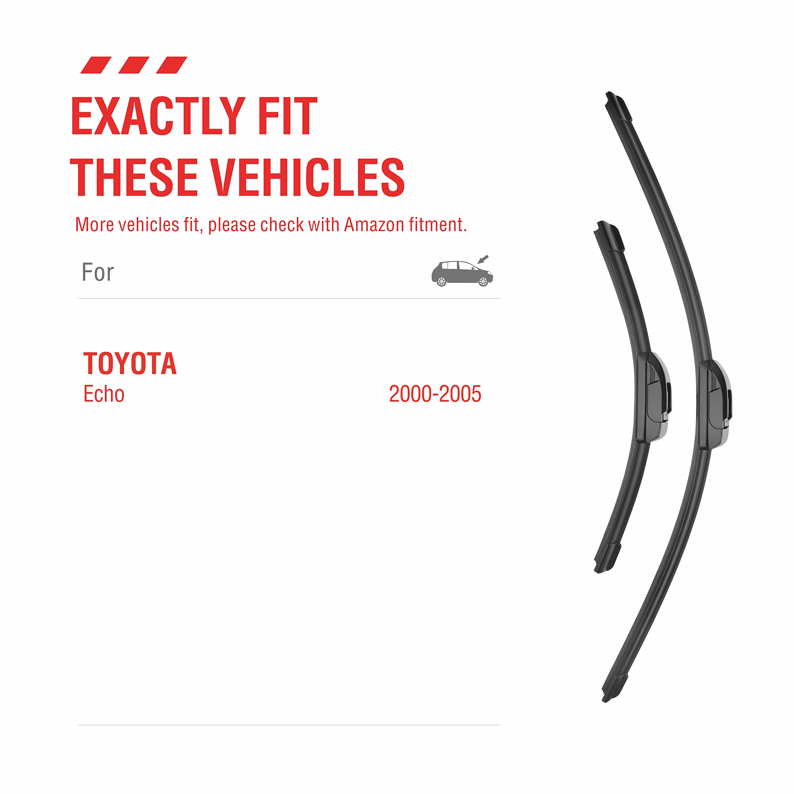 Oem Quality Performance Premium Wiper Blades 22 14,All-Season Auto Replacement Windshield Wiper Blades,Fit Toyota Echo 2000 2001