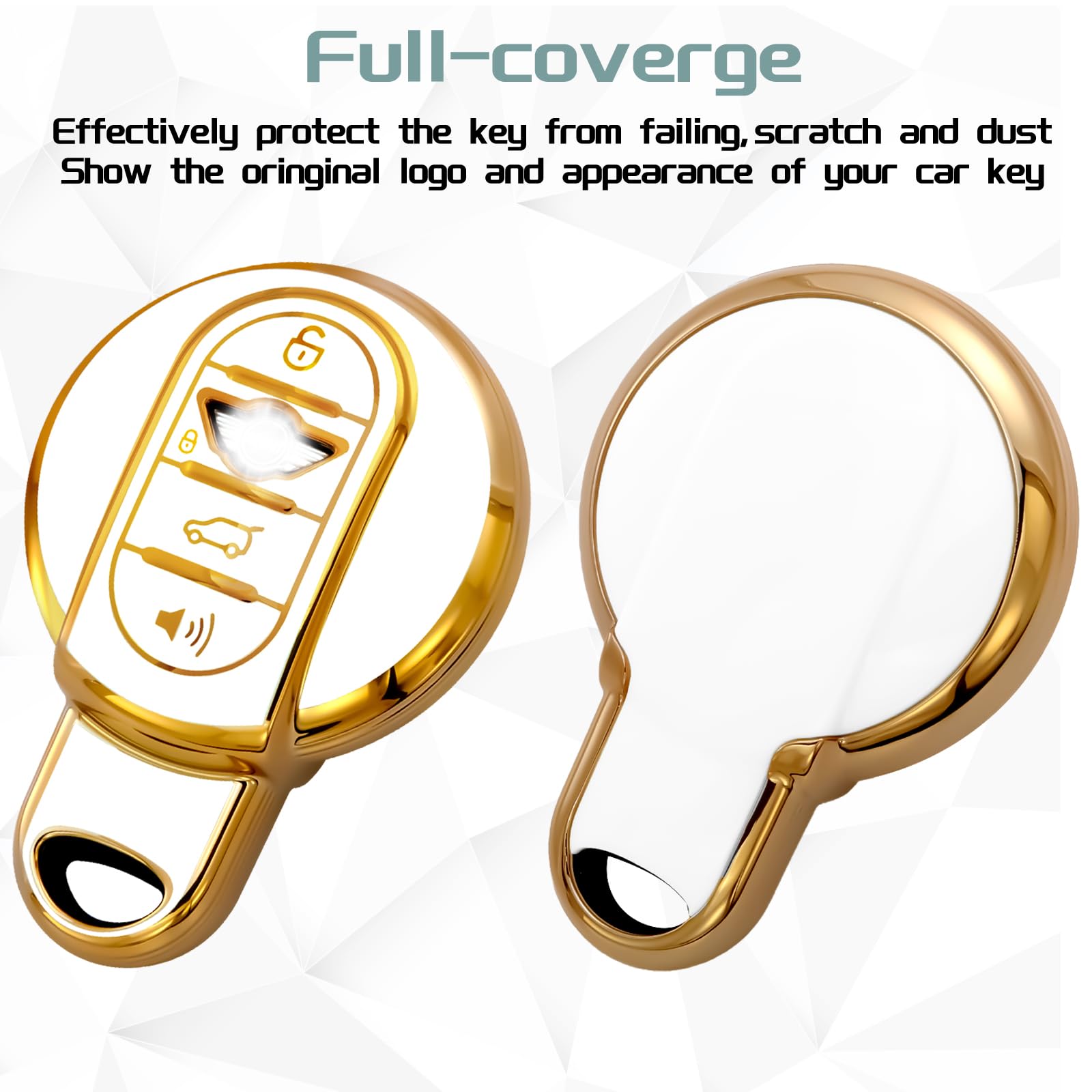 keycov Key fob Cover for Mini Cooper Accessories Keychain keyshell Ring case Compatible with Clubman Countryman F54 F55 F56 F57