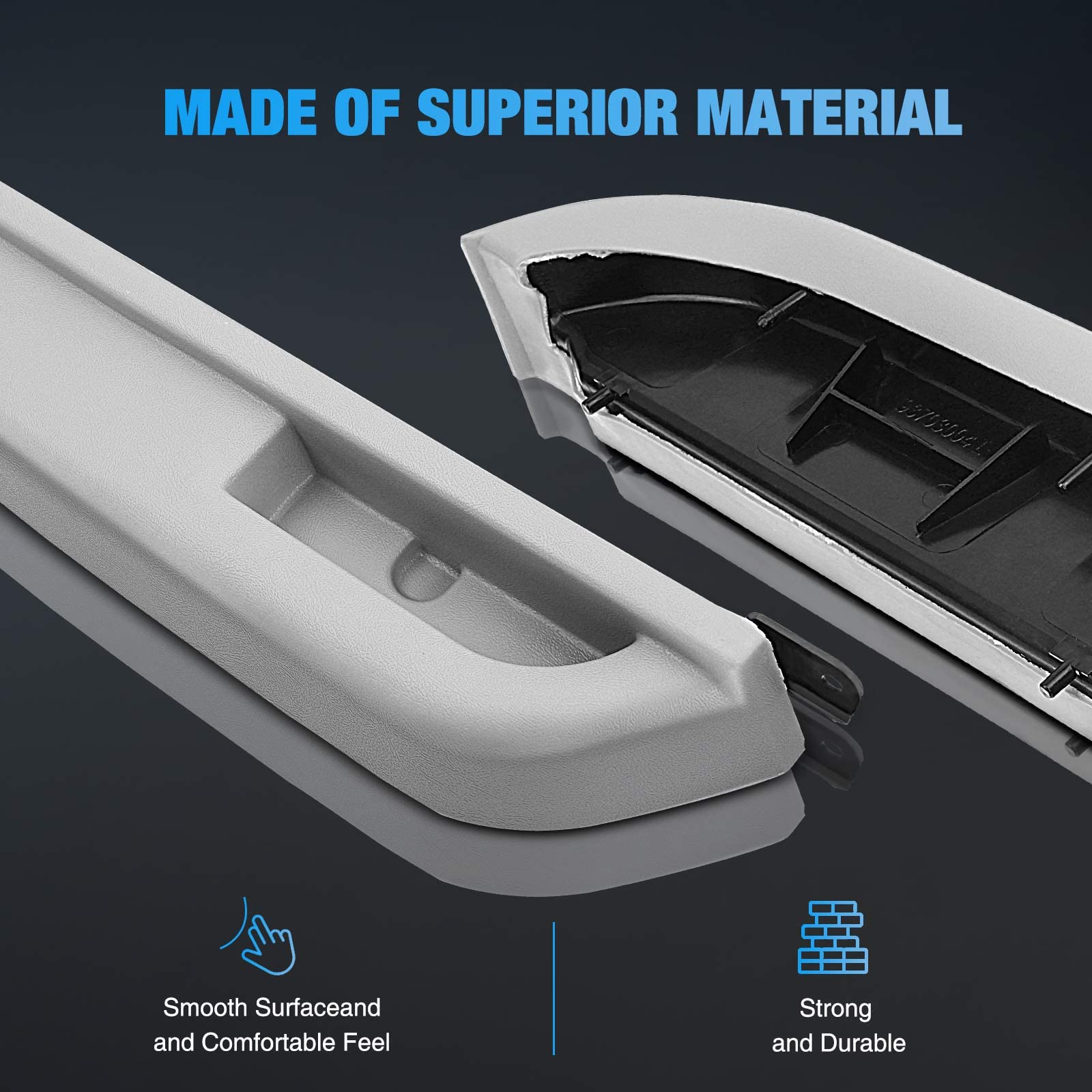 A-Premium Gray Door Armrest Compatible with Chevrolet & GMC Vehicles - C1500/C2500/C3500/K1500/K2500/K3500 1990-1994, Blazer/Yuk