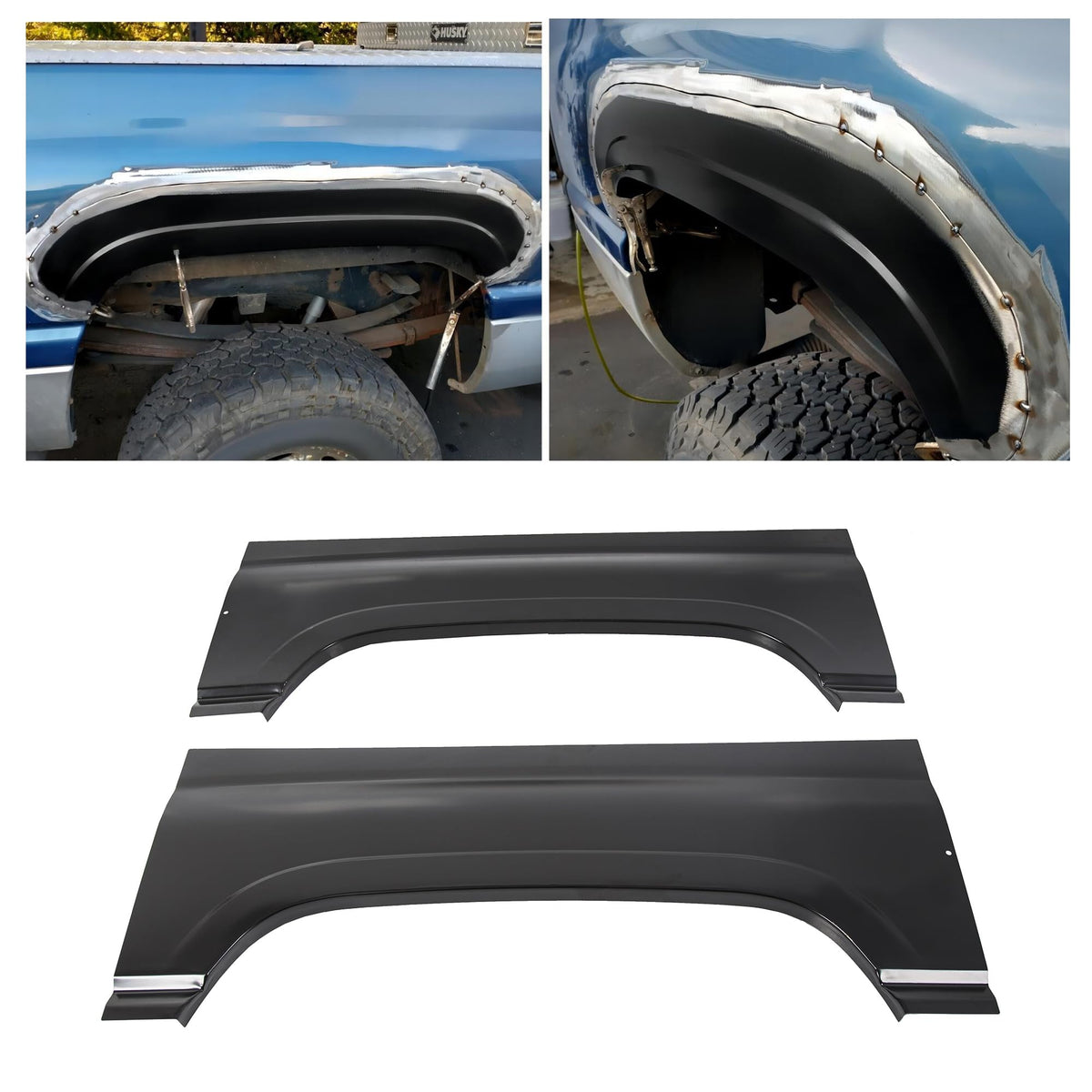 Ecotric Rear Wheel Arch Repair Panel Compatible With 1994-2001 Dodge Ram 1500 2500 3500 Truck Pickup, Replacement Rear Upper Bed Wheel Rust Repair Patch Panel Driver & Passenger Side