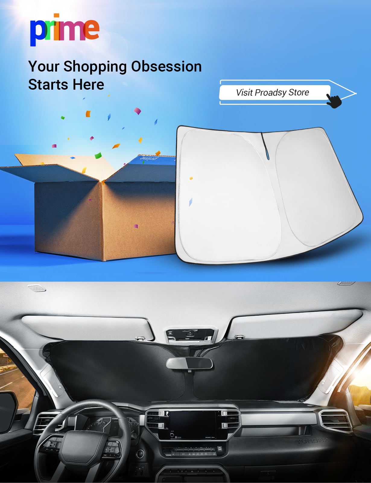 Proadsy Front Windshield Sun Shade Foldable Sunshade Protector Custom Fit 2022 2021 2020 2019 2018 2017 2016 2015 Honda Hr-V Lx Sport Ex Ex-L Accessories 2025 Upgrade