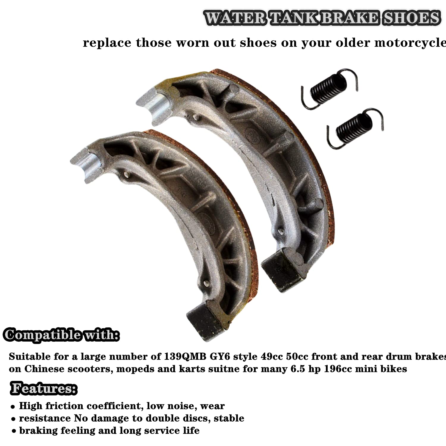 Cg125 105Mm Brake Shoe Pad For Ct200U Mb200 Bt200X Motorsports Mini Bike Crf70 Taotao Gy6 49Cc 50Cc Scooter Moped Atv 6.5 Hp 196