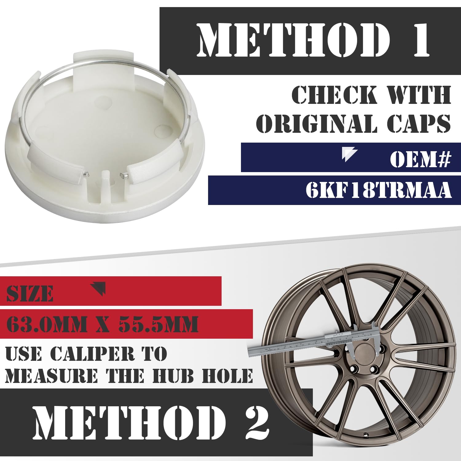 Kitspro 2.5Inch 63Mm Wheel Center Caps For Dodge Ram 1500 Rim Hub Caps 6Kf18Trmaa, Pack Of 4 (Silver, Outer 63Mm, Inner 56Mm)