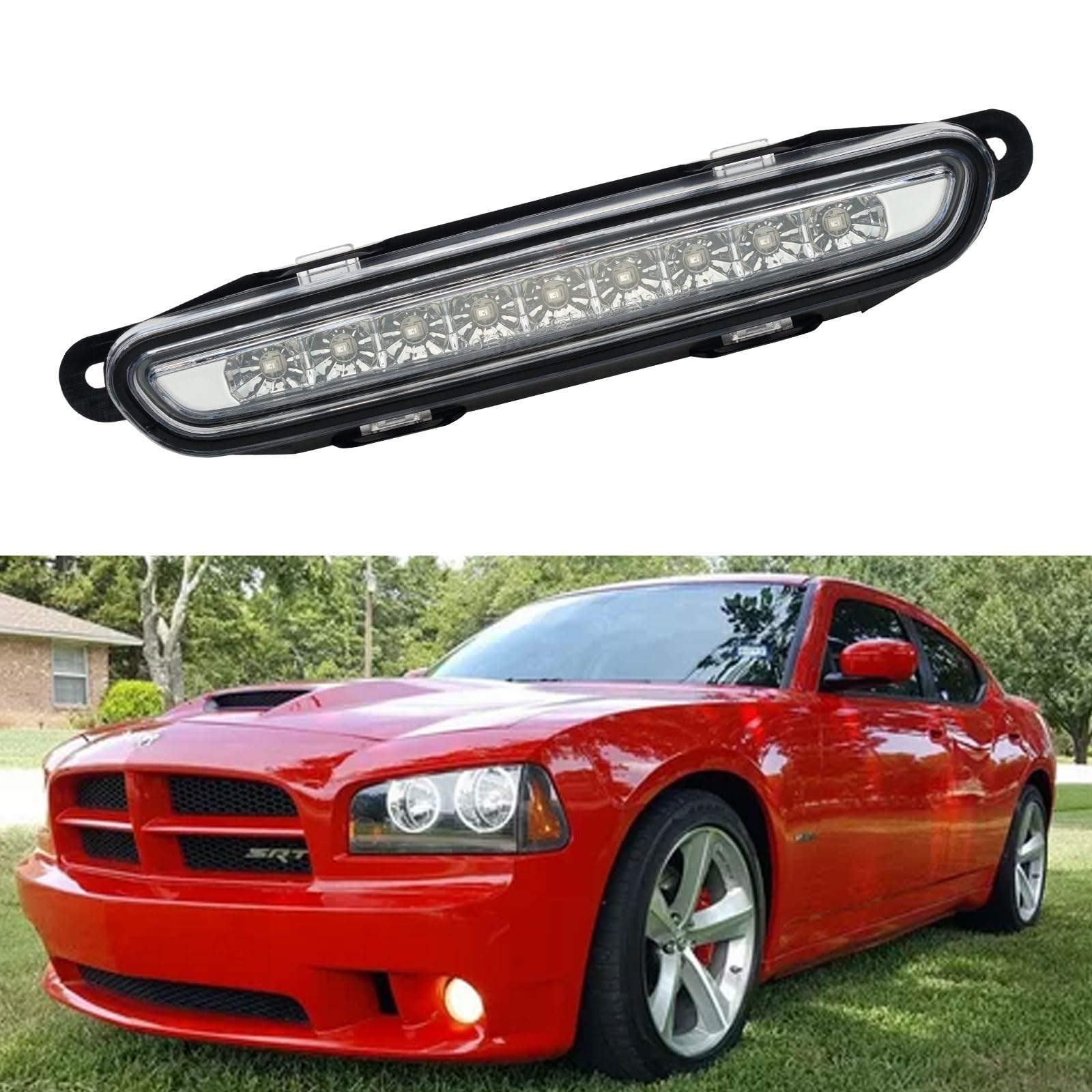 Cxdar Third 3Rd Brake Light Led For 2006-2010 Dodge Charger, High Mount Rear Brake Lights Assembly For 06-10 Charger, Waterproof