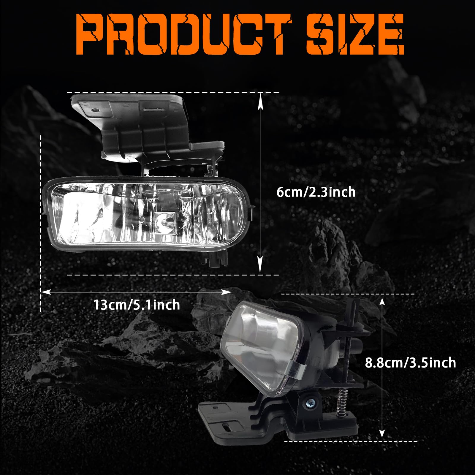 Shocklight Fog Lights Compatible With 1999-2002 Chevy Silverado 1500 2500, 2000-2001 Silverado 3500, 2000-2006 Suburban/Tahoe(Not For Model With Z71), A Pair Of Fog Lamps(Left And Right)