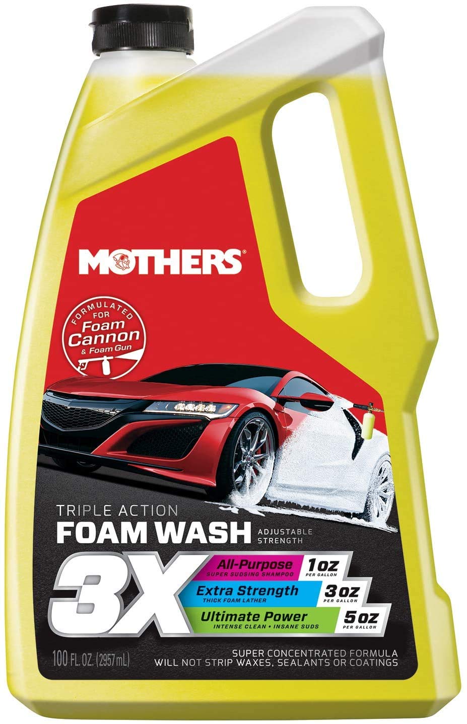 Mothers 05610 3X Triple Action Foam Wash, 100 Fl. Oz.