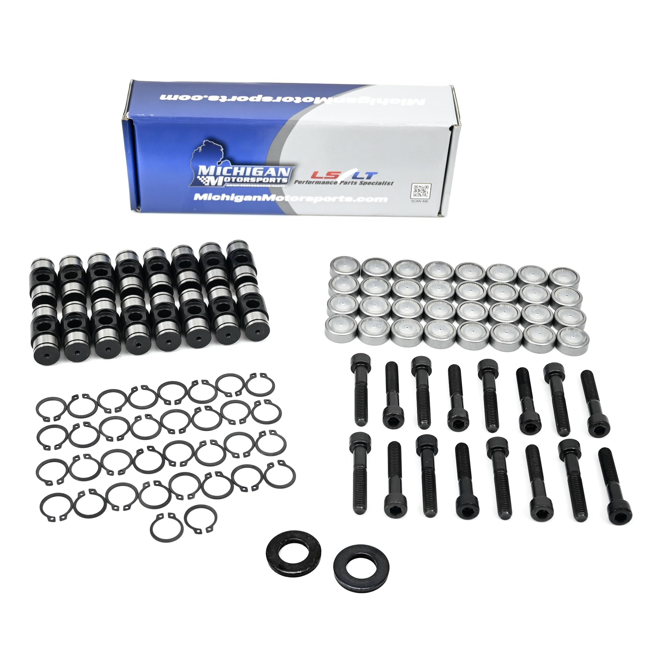 Michigan Motorsports LS Rocker Arm Trunion Upgrade Kit - Fits GM LS1 LS2 LS6 LS3 4.8 5.3 5.7 6.0