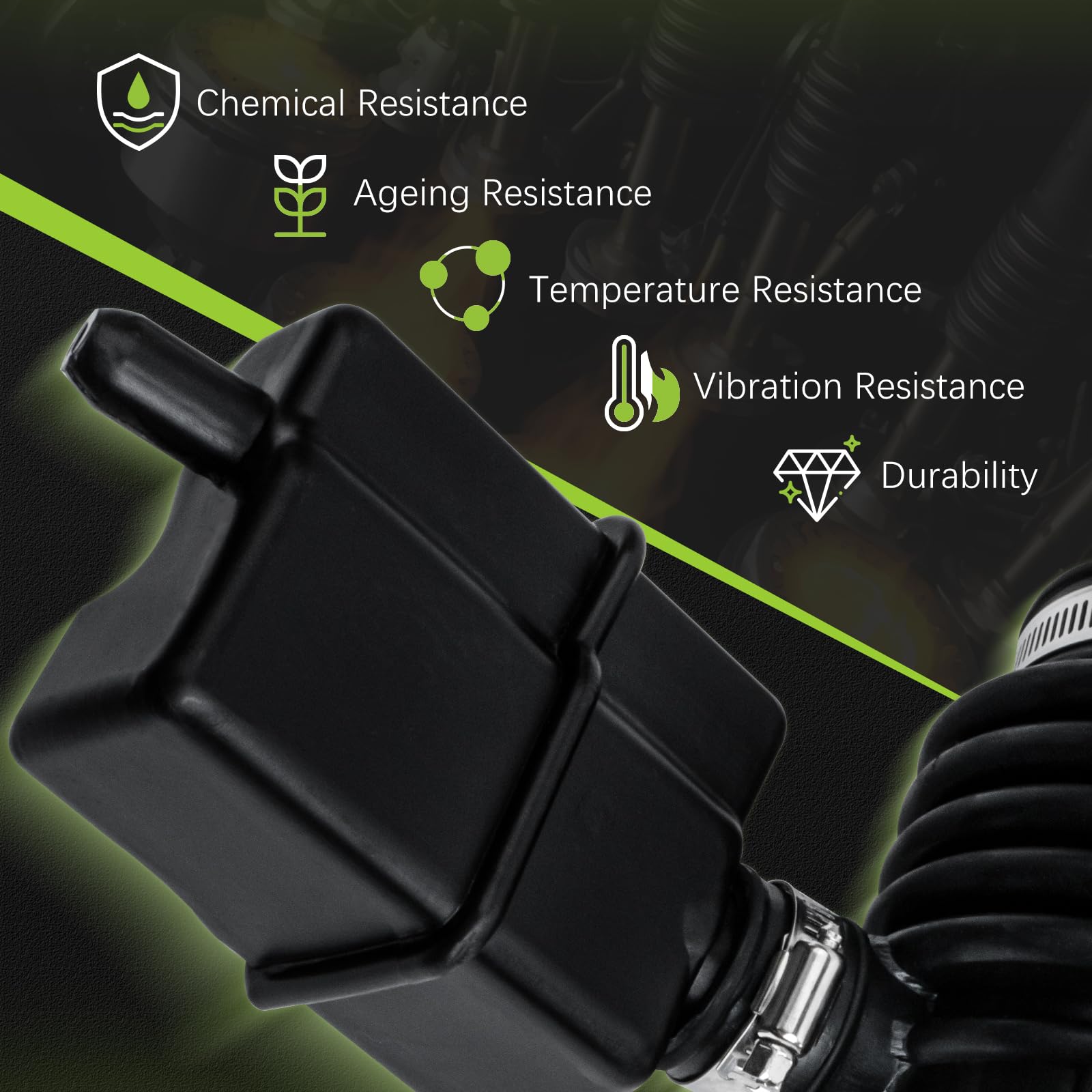 16576-1AA1A Air Cleaner Intake Hose Tube With Clamps for Nissan 2009-2014 Murano,2011-2017 Quest 16576-1AA0A 696-039