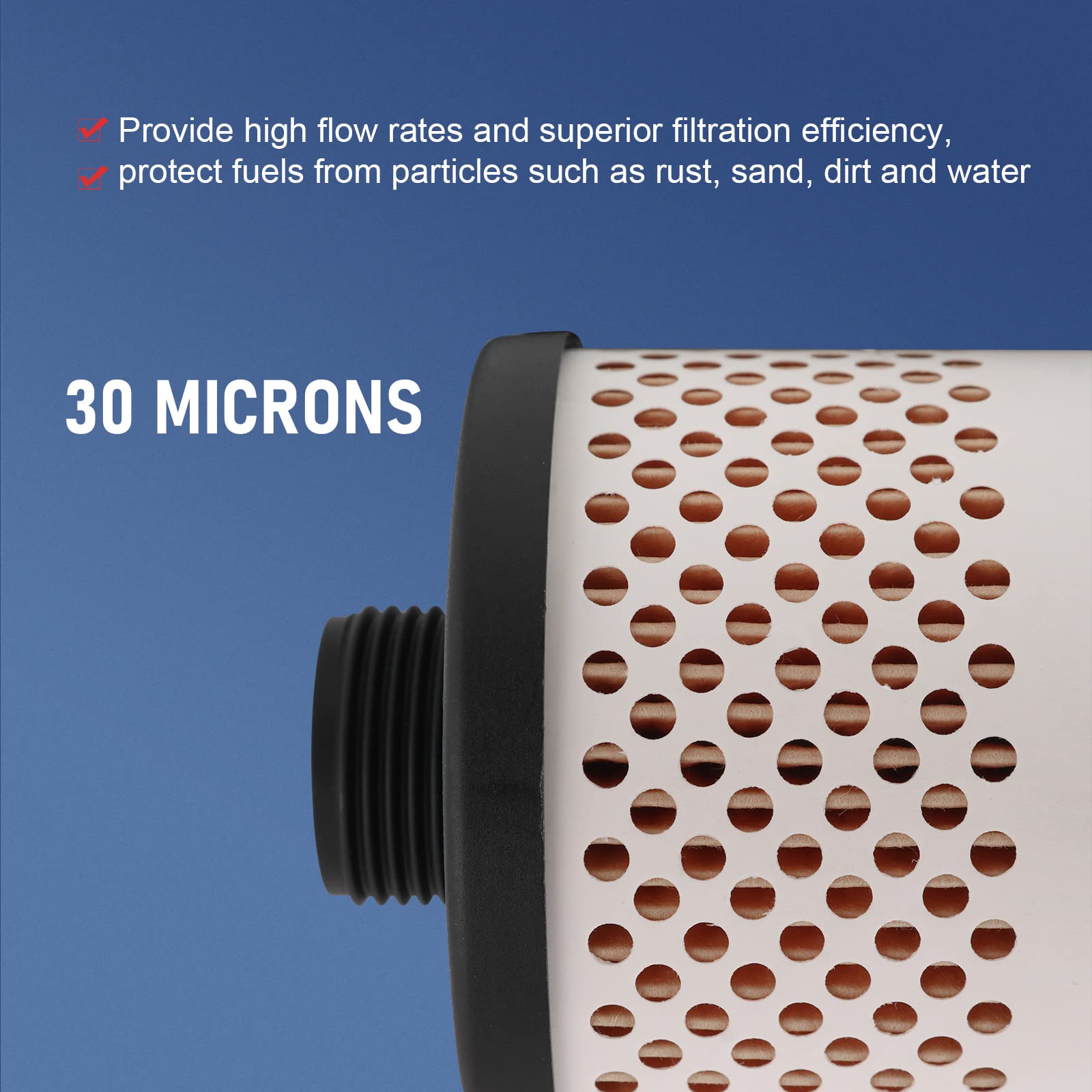 Dicmic 1Pc 496-5 Fuel Tank Filter Element Replacement For Gasoline And Diesel Water Separate 30 Micron With Protective Sheet