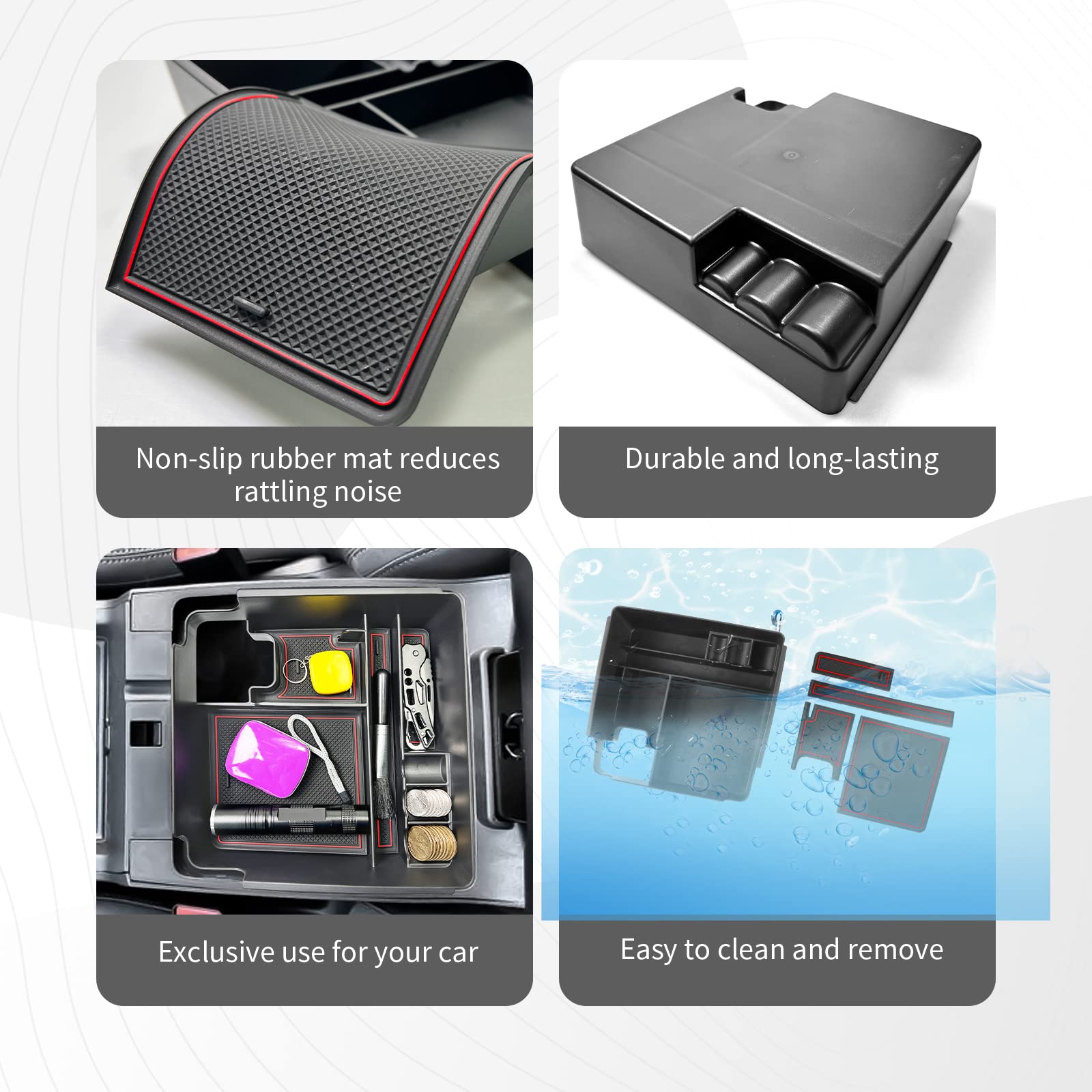 Cdefg For 2022 2023 2024 Frontier Pickup Truck Center Console Organizer Tray 2022-2024 Nisan Frontier Truck Armrest Tray Storage Box Tray Coin Container 2022 2023 2024 Frontier Truck Accessories