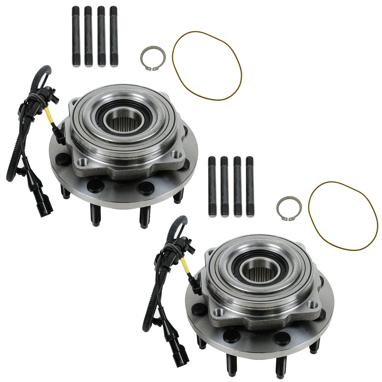 Trq Front Wheel Hub Bearings Assembly Set - Compatible With 2005-2010 Ford F-250, F-350, F-450, F-550 Super Duty