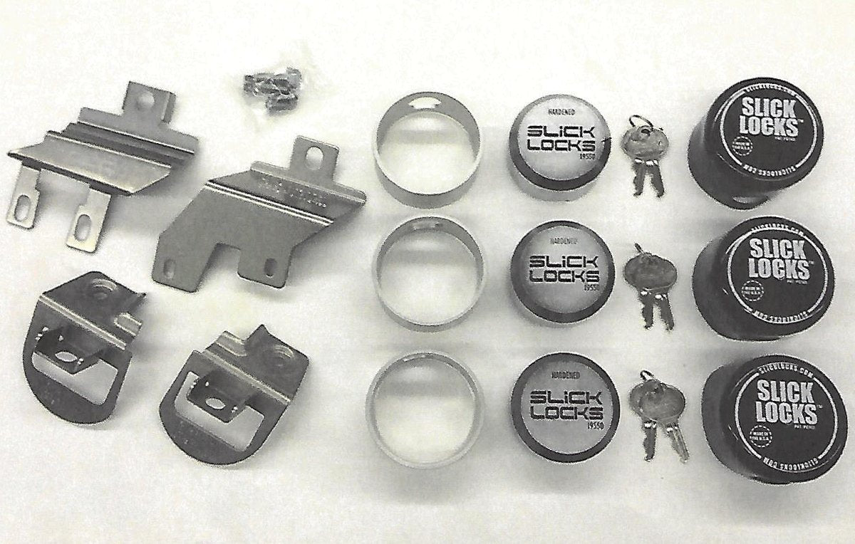 Slick Locks 2014+ Ford Transit Connect Kit Complete with Spinners, Weather Covers & Locks