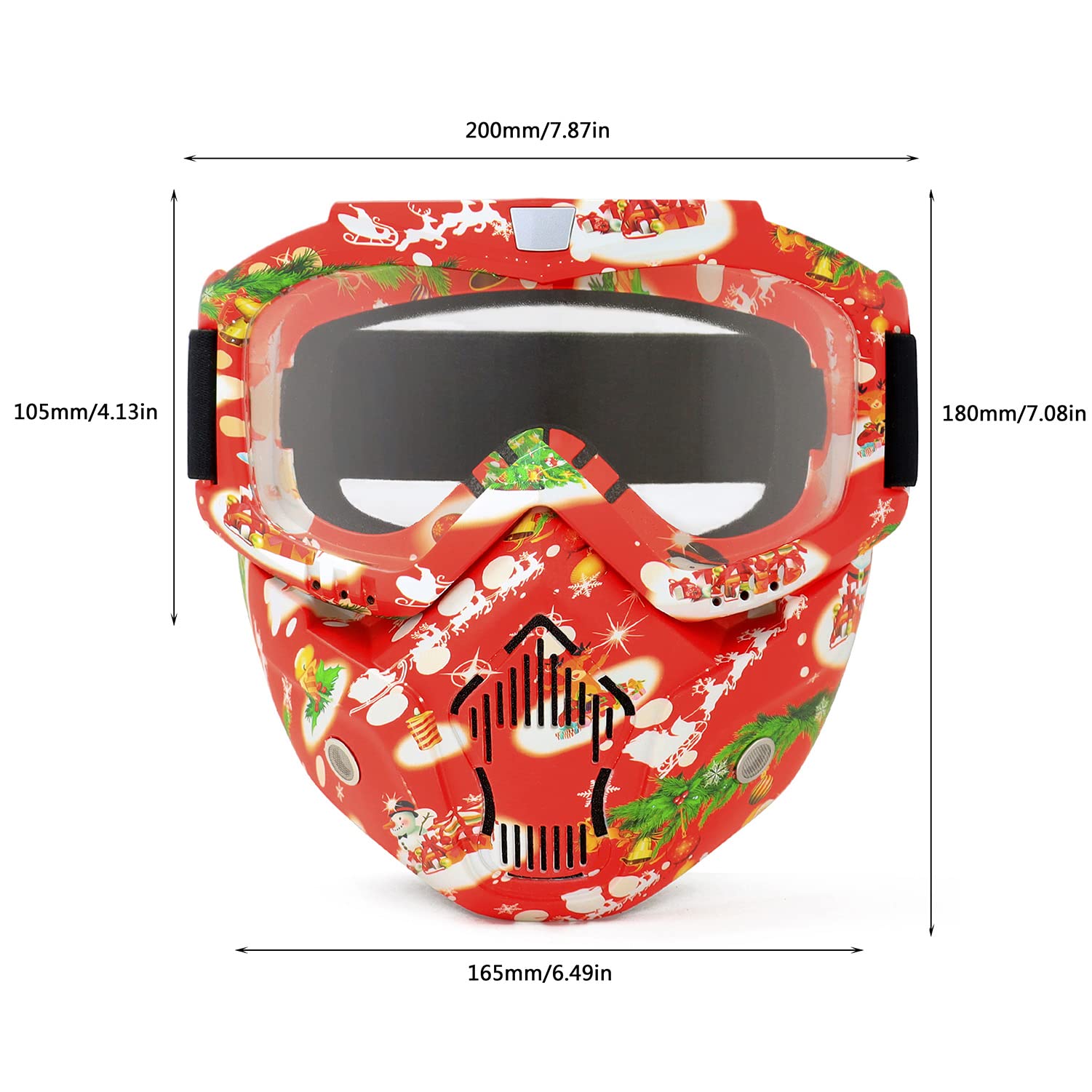SPOSUNE Motorcycle Goggles - Paintball Mask Detachable Face Mask for ATV Dirt Bike Motocross Safety Goggles for Men Women
